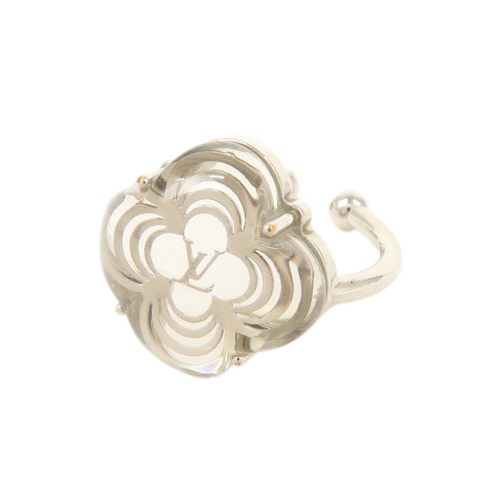 Louis Vuitton Barbe a la Folie Flower Ring Transparet Silver