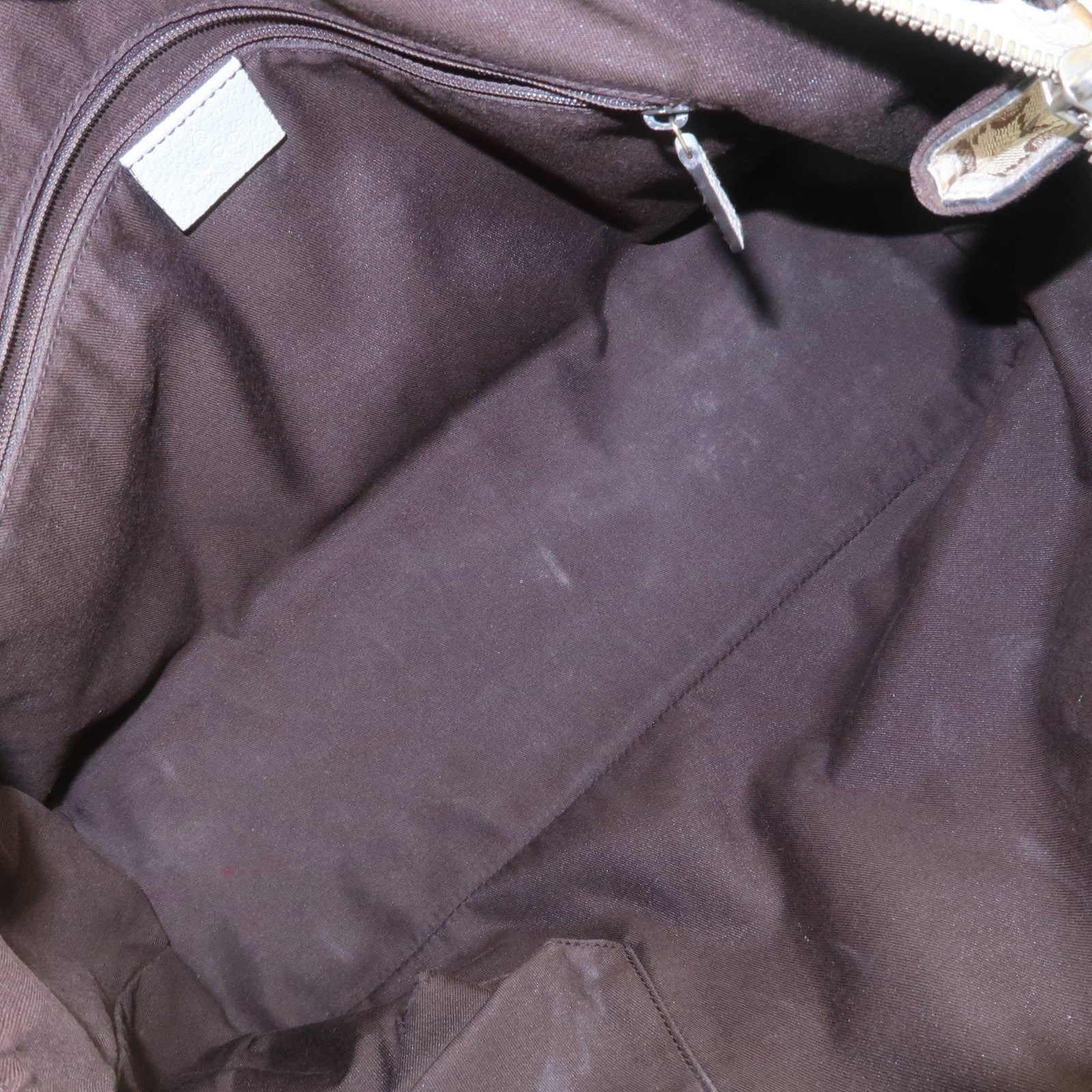 GUCCI Princy Sherry GG Canvas Leather Tote Bag Brown Ivory 177052