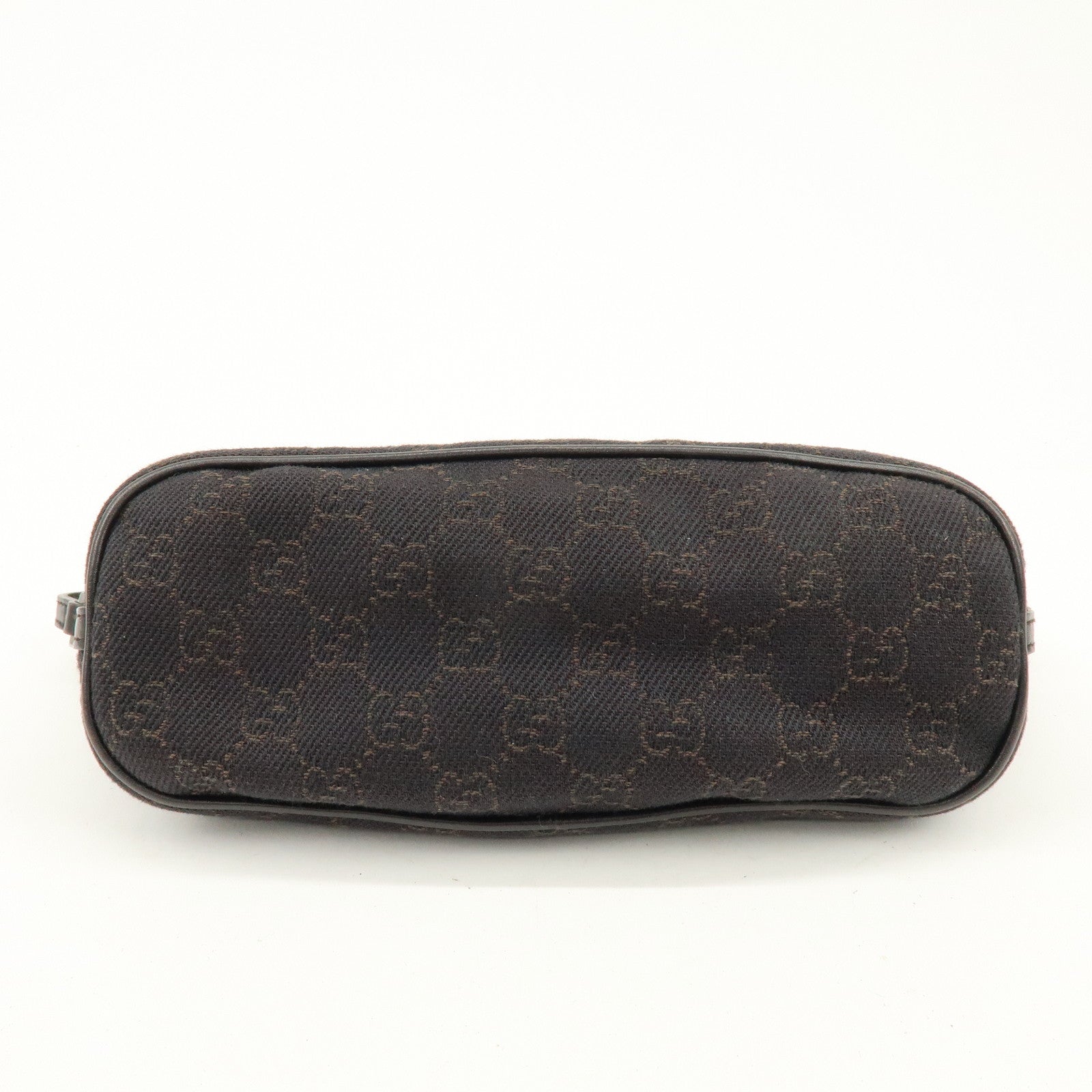 GUCCI Boat Bag GG Canvas Leather Hand Bag Brwon 07198