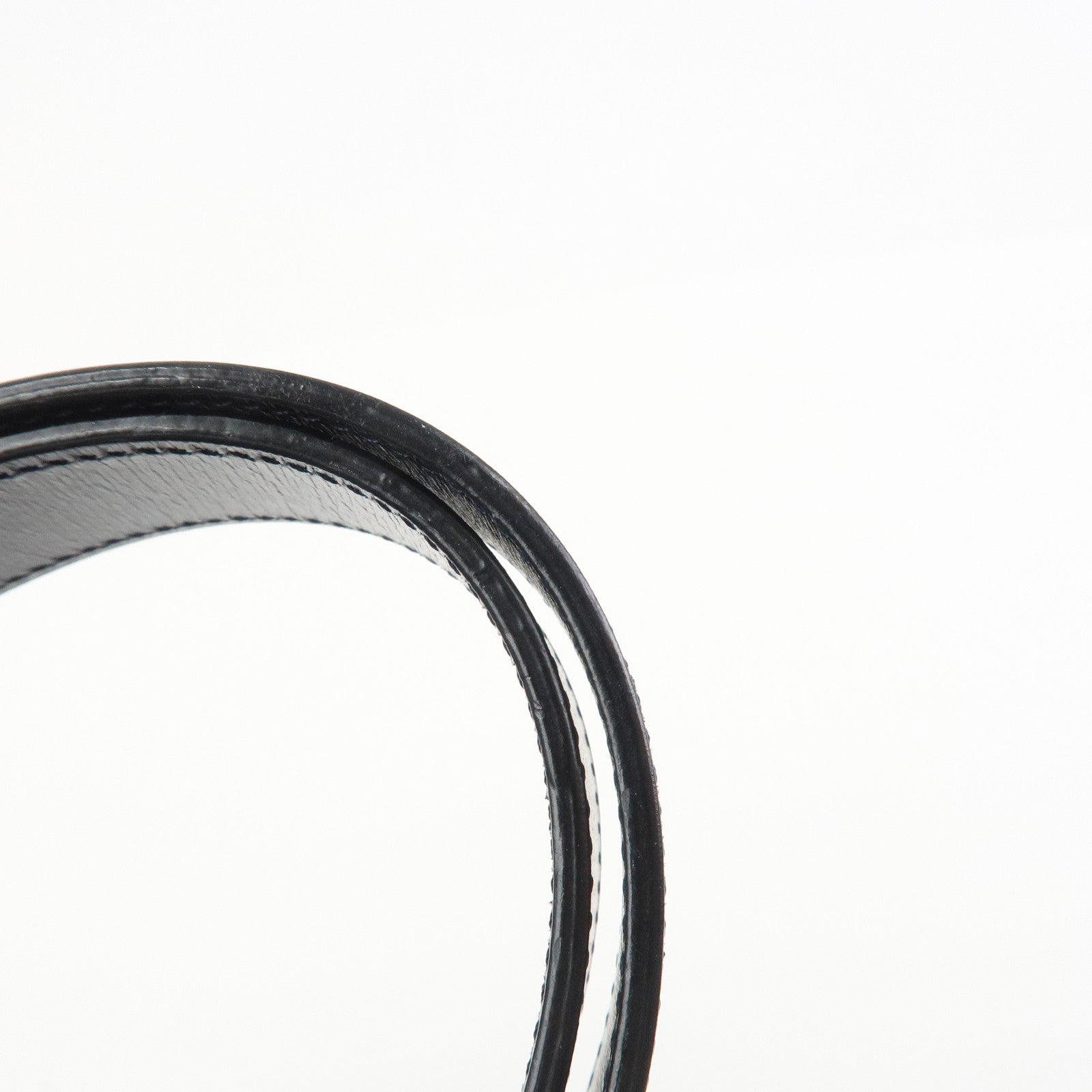 Cartier Sapphire Line Leather Sapphire Shoulder Bag Hand Bag Black