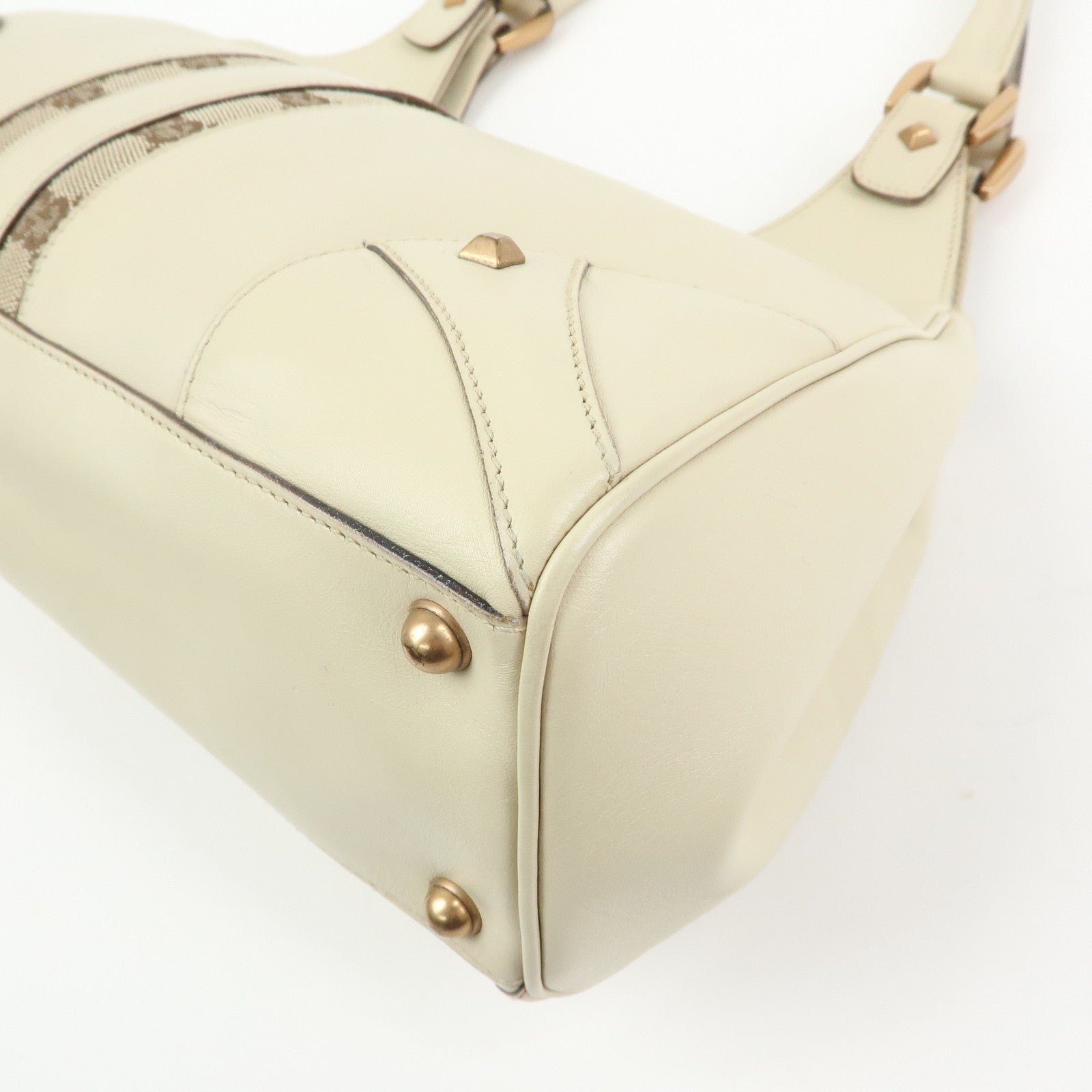 GUCCI New Jackie GG Canvas Leather Shoulder Bag Hand Bag 124407