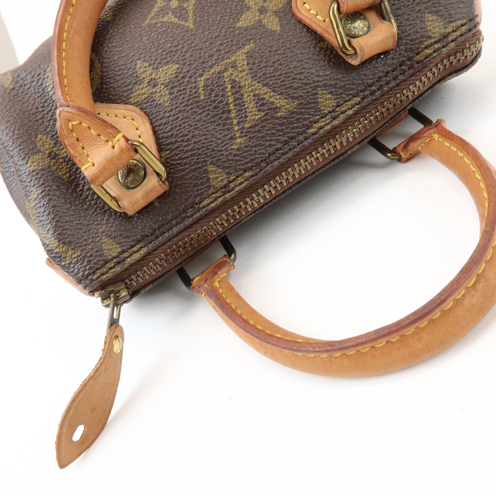 Louis Vuitton Monogram Mini Speedy Hand Bag & Strap Brown M41534