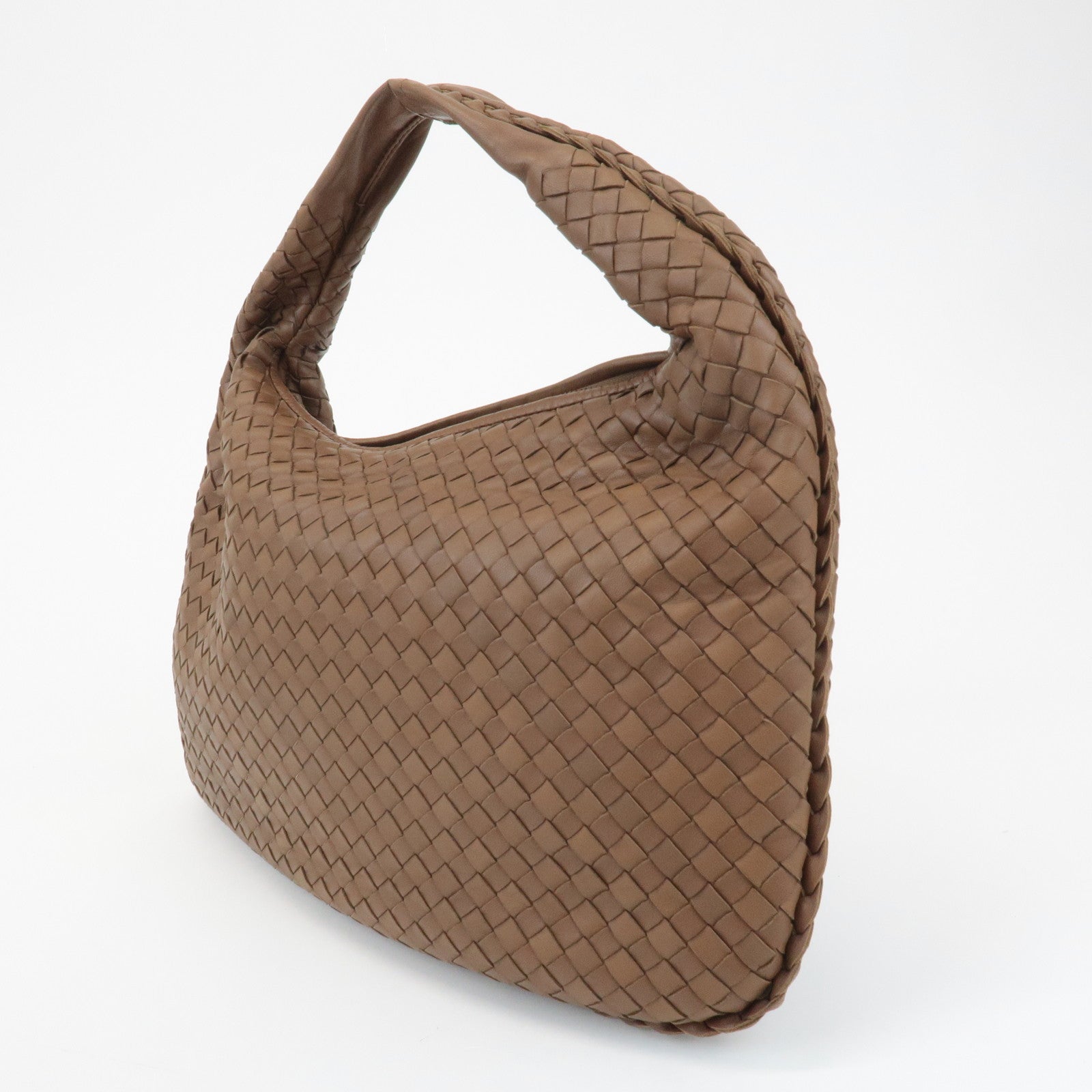 BOTTEGA VENETA Hobo Intrecciato Leather Shoulder Bag Brown 115653 Used