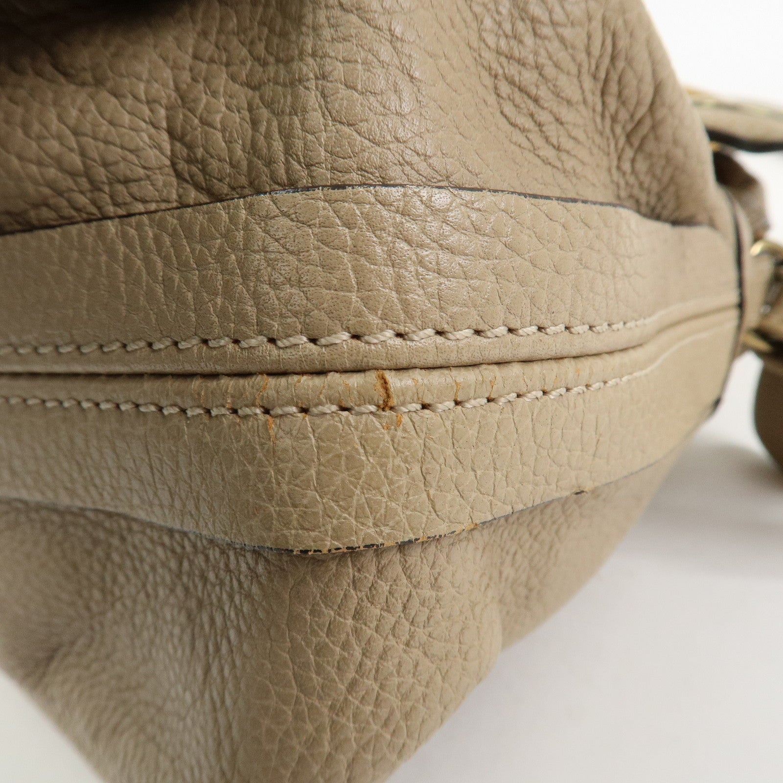 Chloe Parati Leather 2WAY Bag Shoulder Bag Beige