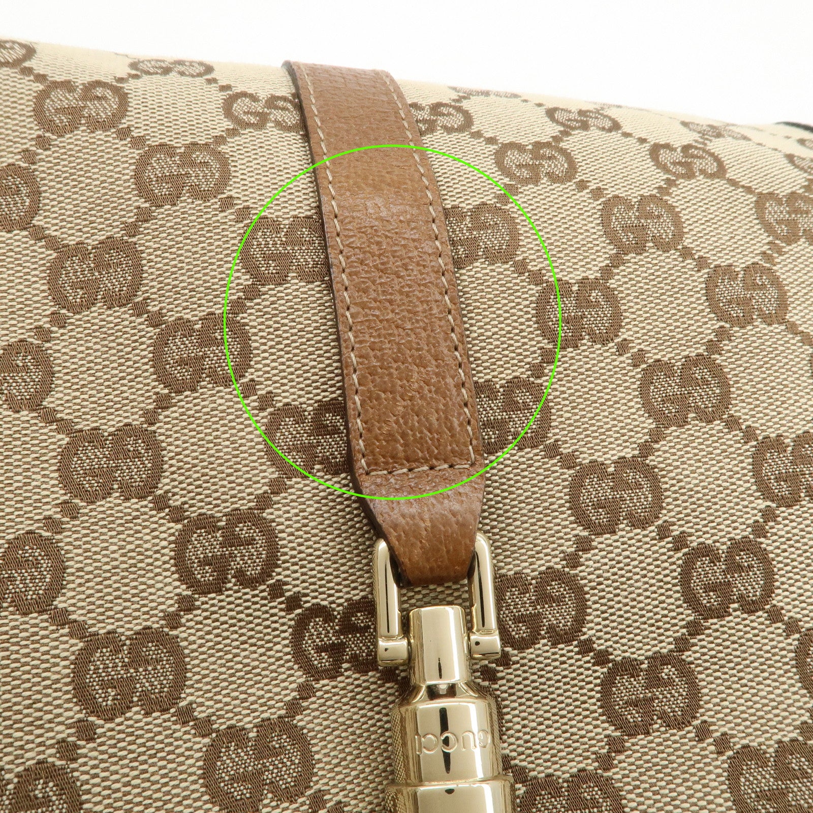 GUCCI New Jackie GG Monogram Canvas Leather Shoulder Bag 124404