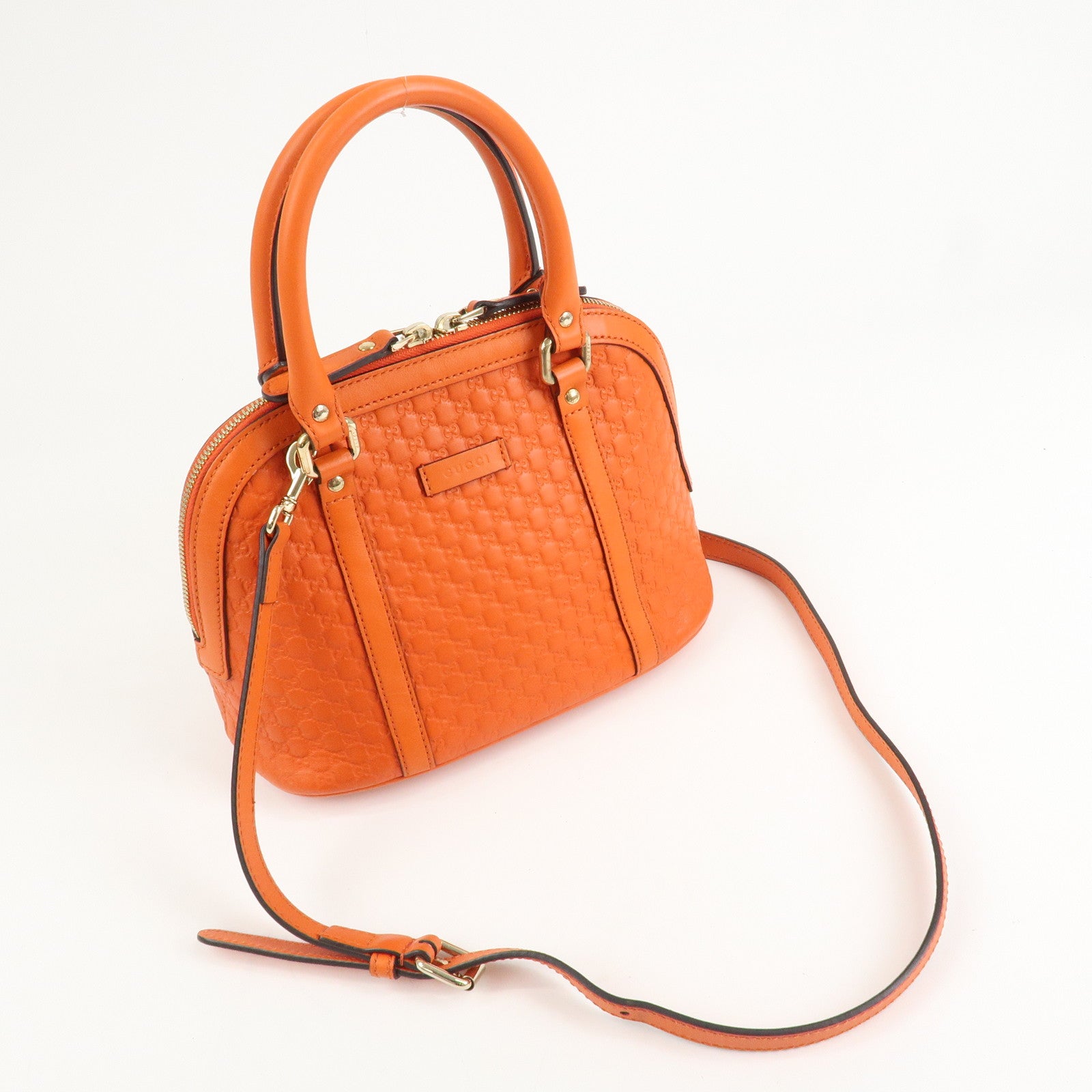 GUCCI Micro Guccissima 2Way Hand Bag Shoulder Bag Orange 449654