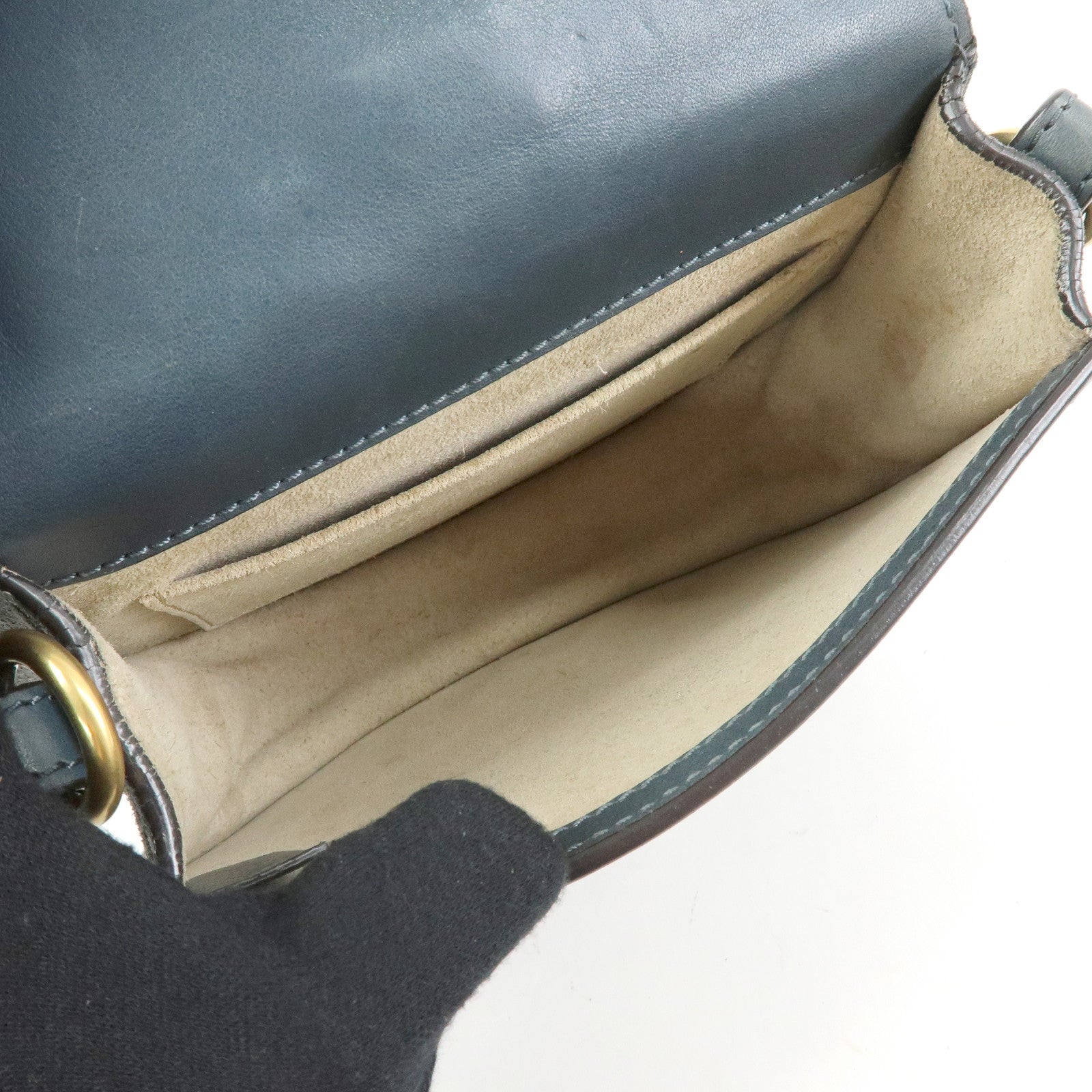 Chloe Nile Leather 2Way Bag Hand Bag Bracelet Bag Blue