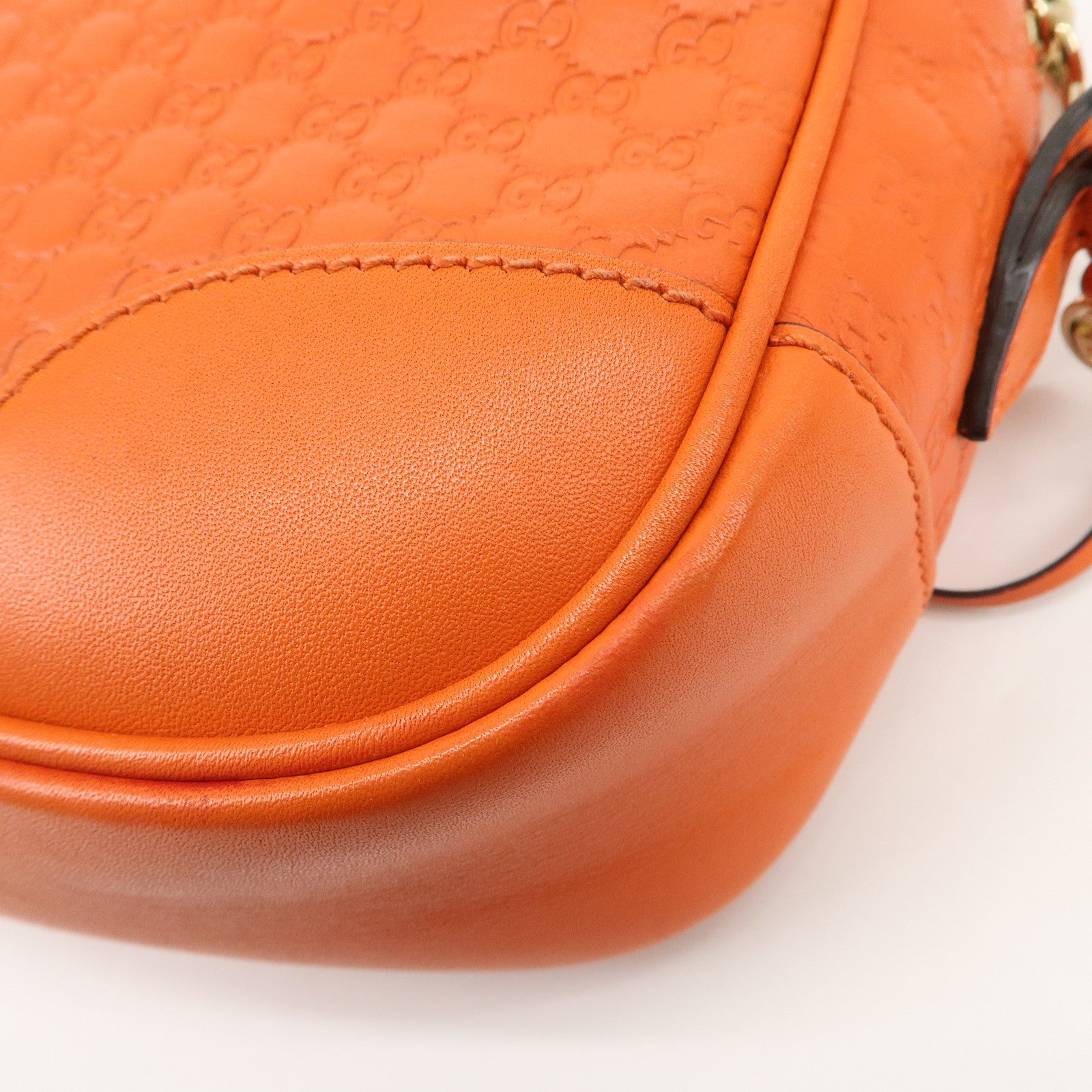 GUCCI Micro Guccissima Leather Shoulder Bag Orange 449413