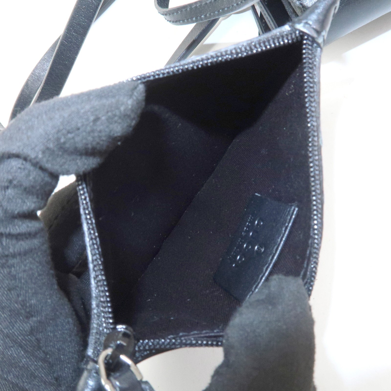 GUCCI GG Monogram Canvas Leather Tote Shoulder Bag Black 94898