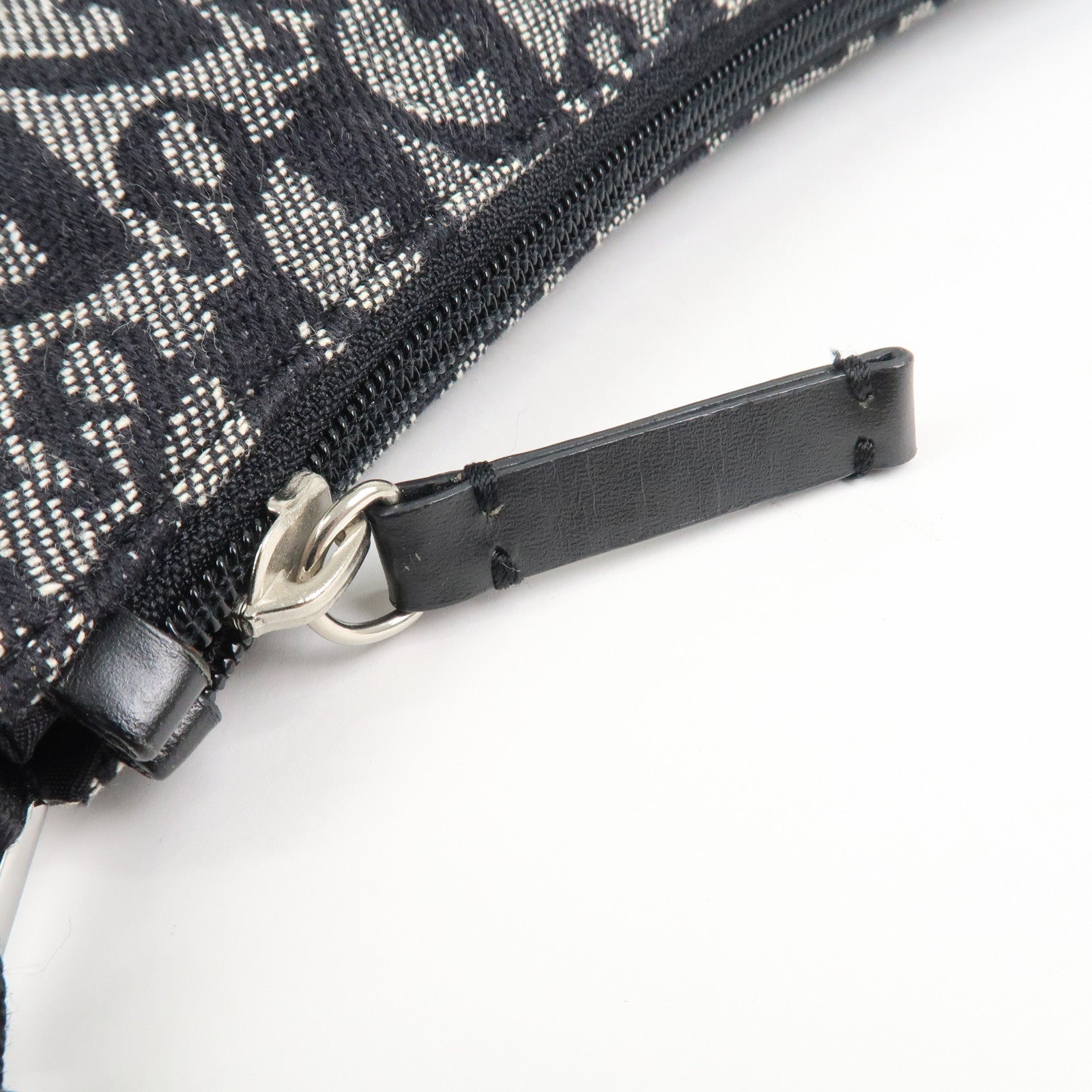 Christian Dior Trotter Canvas Accessory Pouch Hand Bag Navy