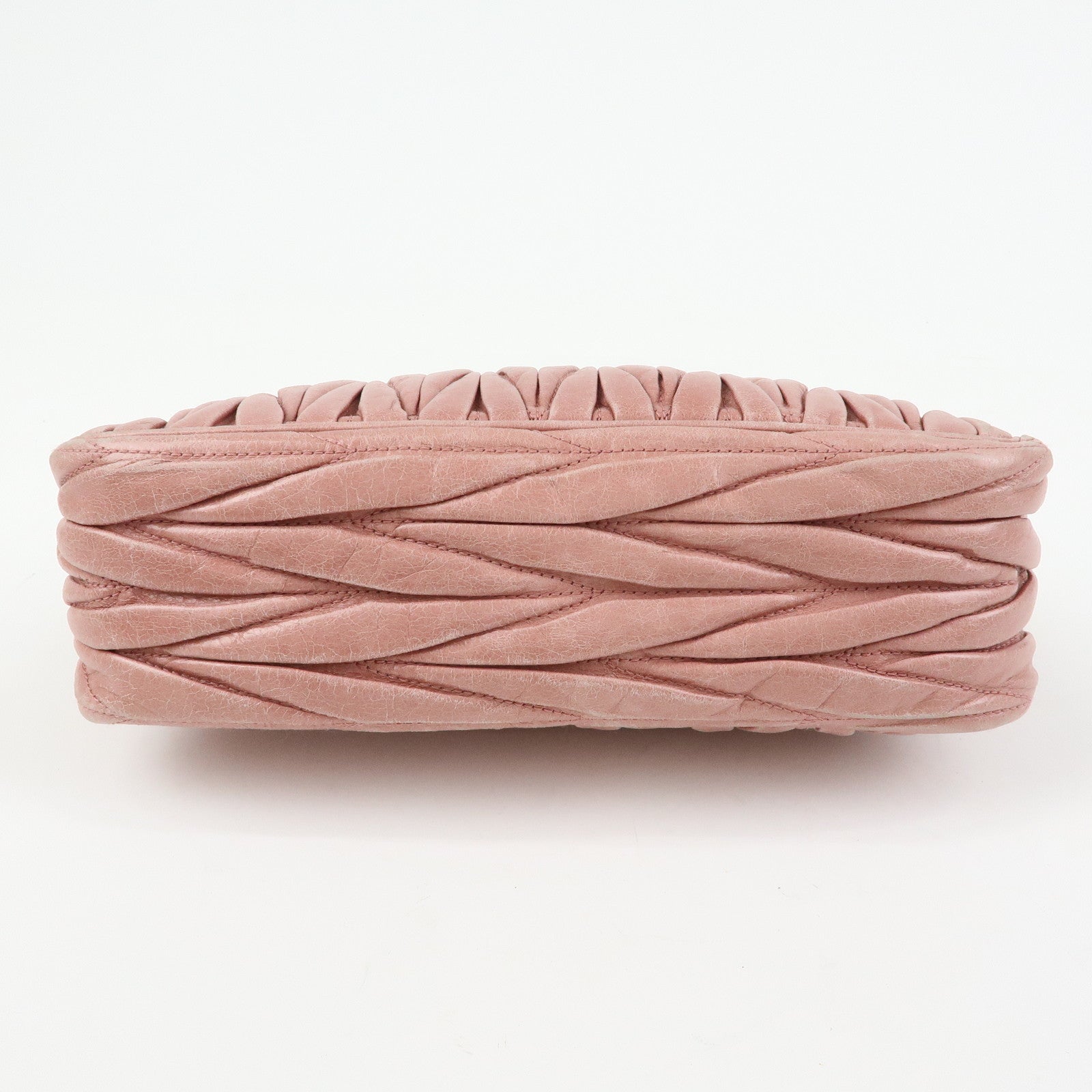 MIU MIU Matelasse Leather Chain Shoulder Crossbody Bag Pink 5BC892