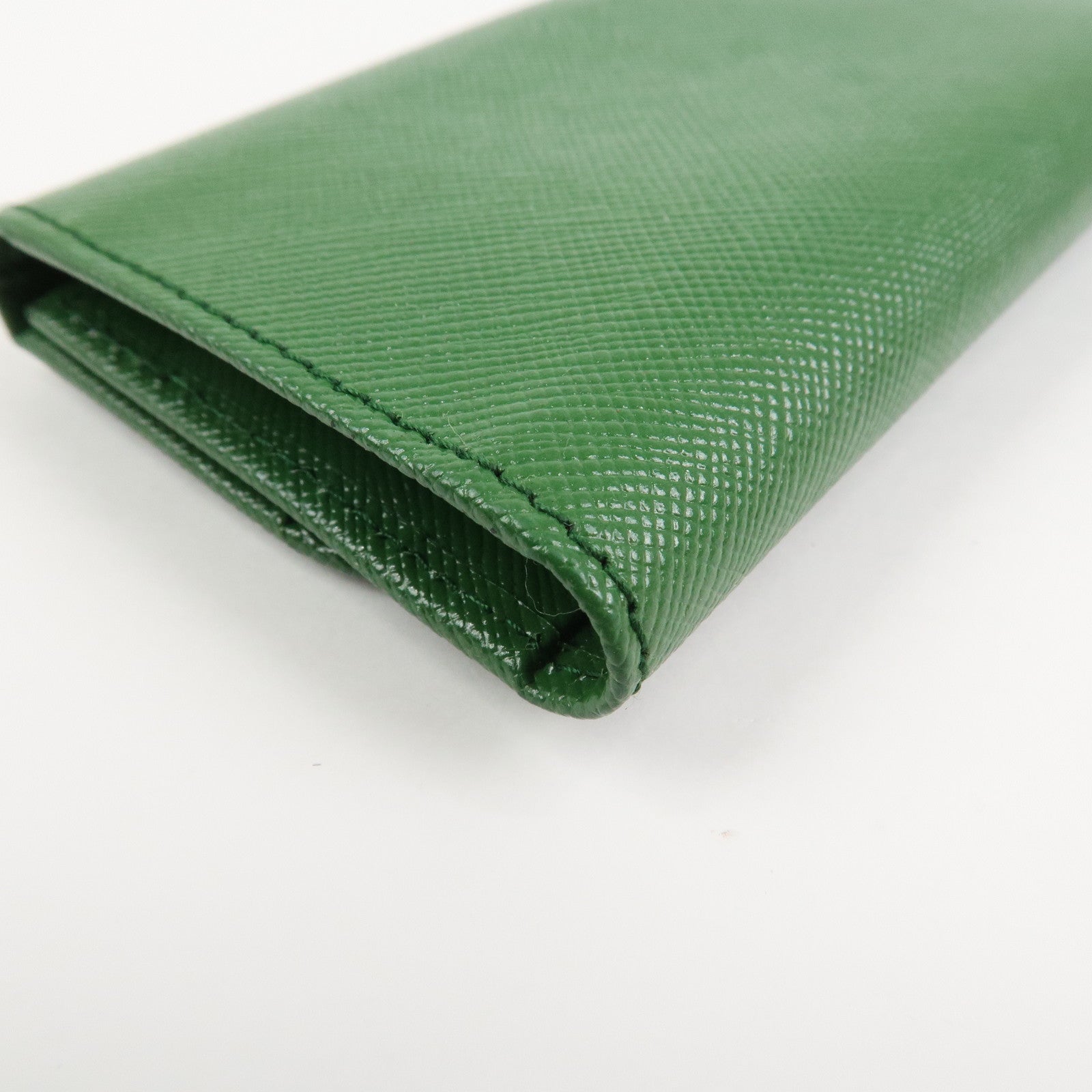 PRADA Logo Saffiano Leather 6 Rings Key Case Green 1M0222