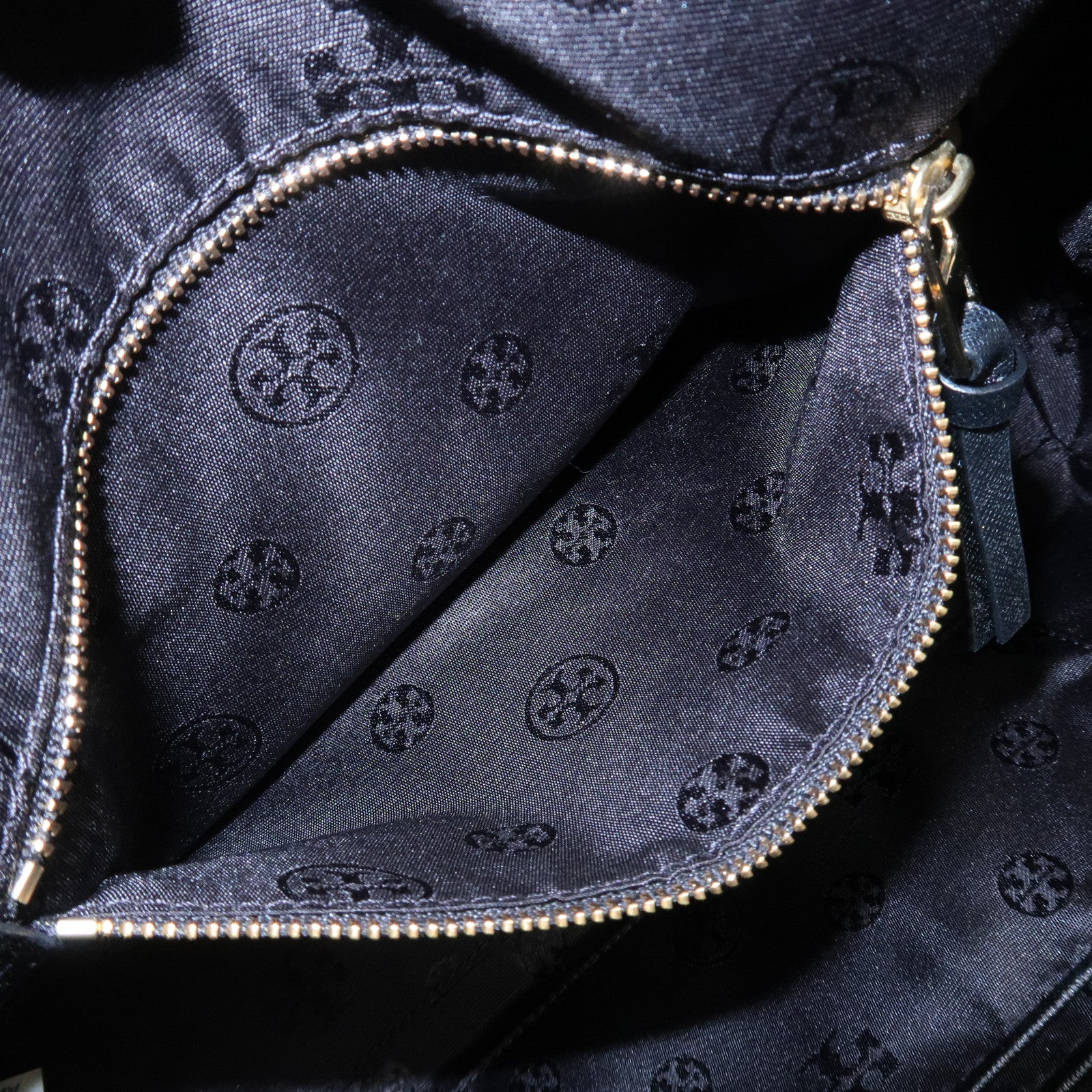 TORY BURCH Logo Leather 2Way Bag Hand Bag Shoulder Bag Black