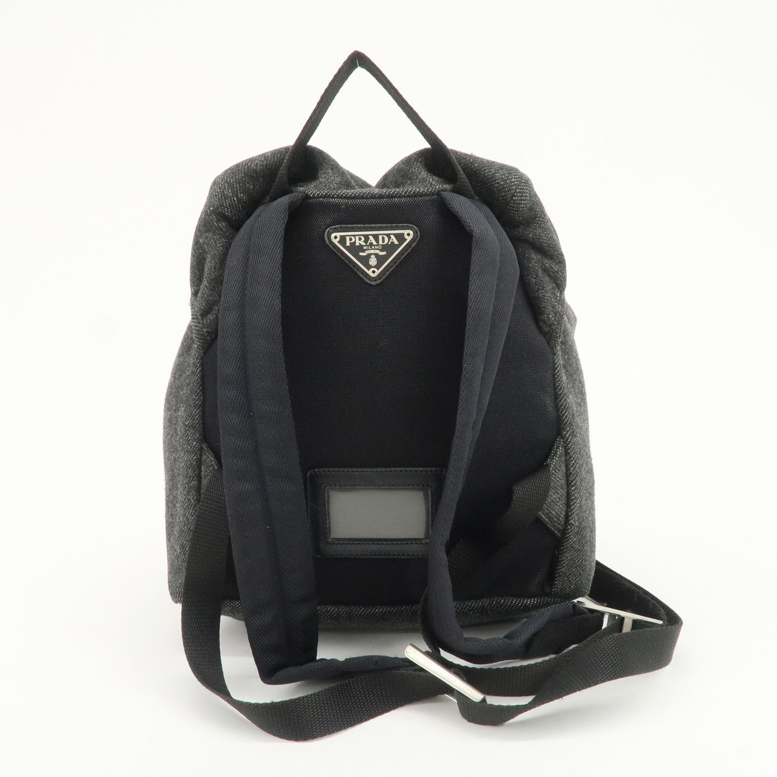 PRADA Triangle Logo Wool Mini Backpack Racksuck Gray V203