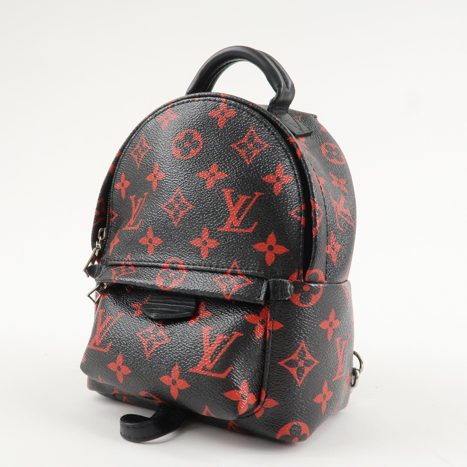 Louis Vuitton Monogram Palm Spring Canvas Mini Backpack Noir Red M41457 Used