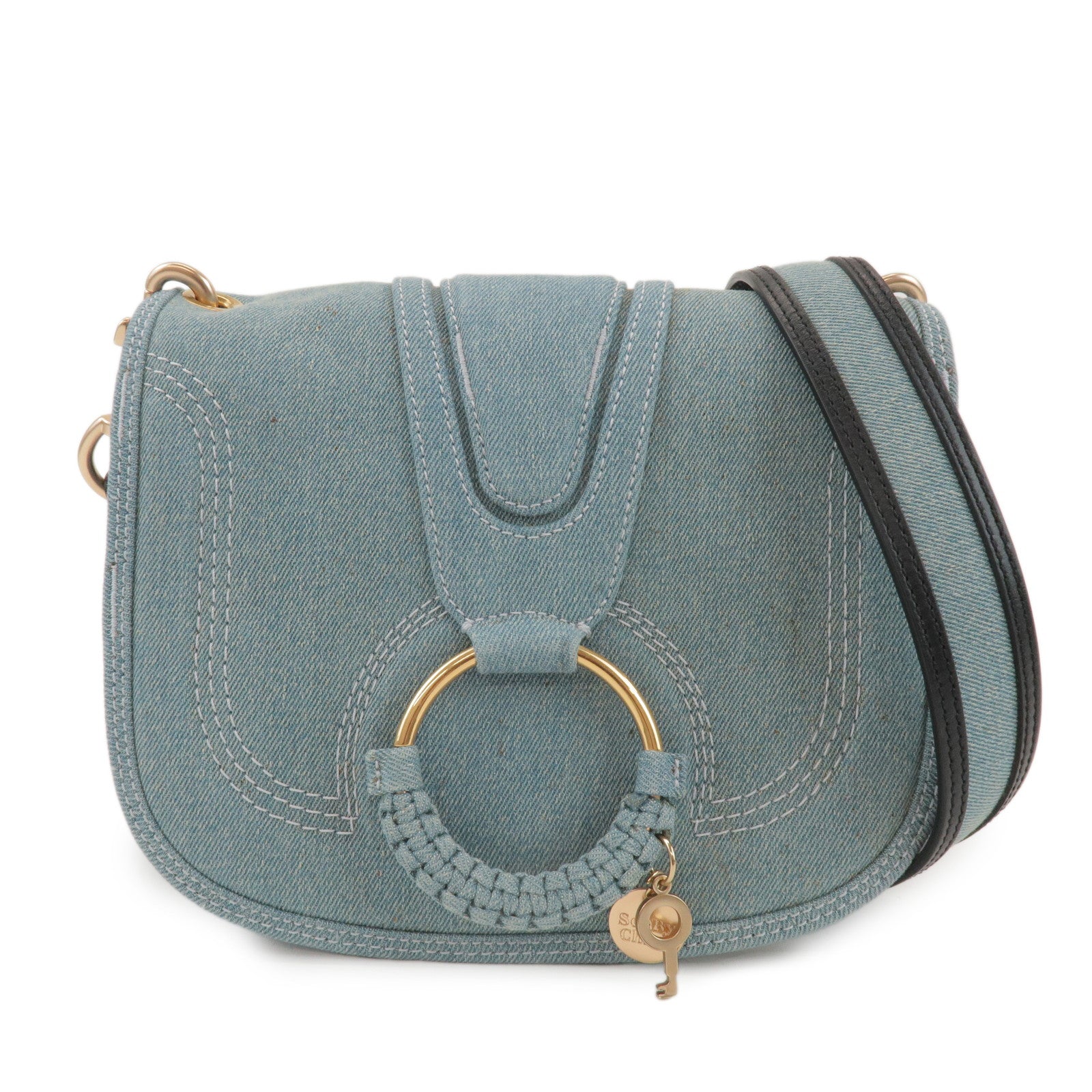 Chloe See by Chloe Hana Denim Leather Shoulder Bag Denim