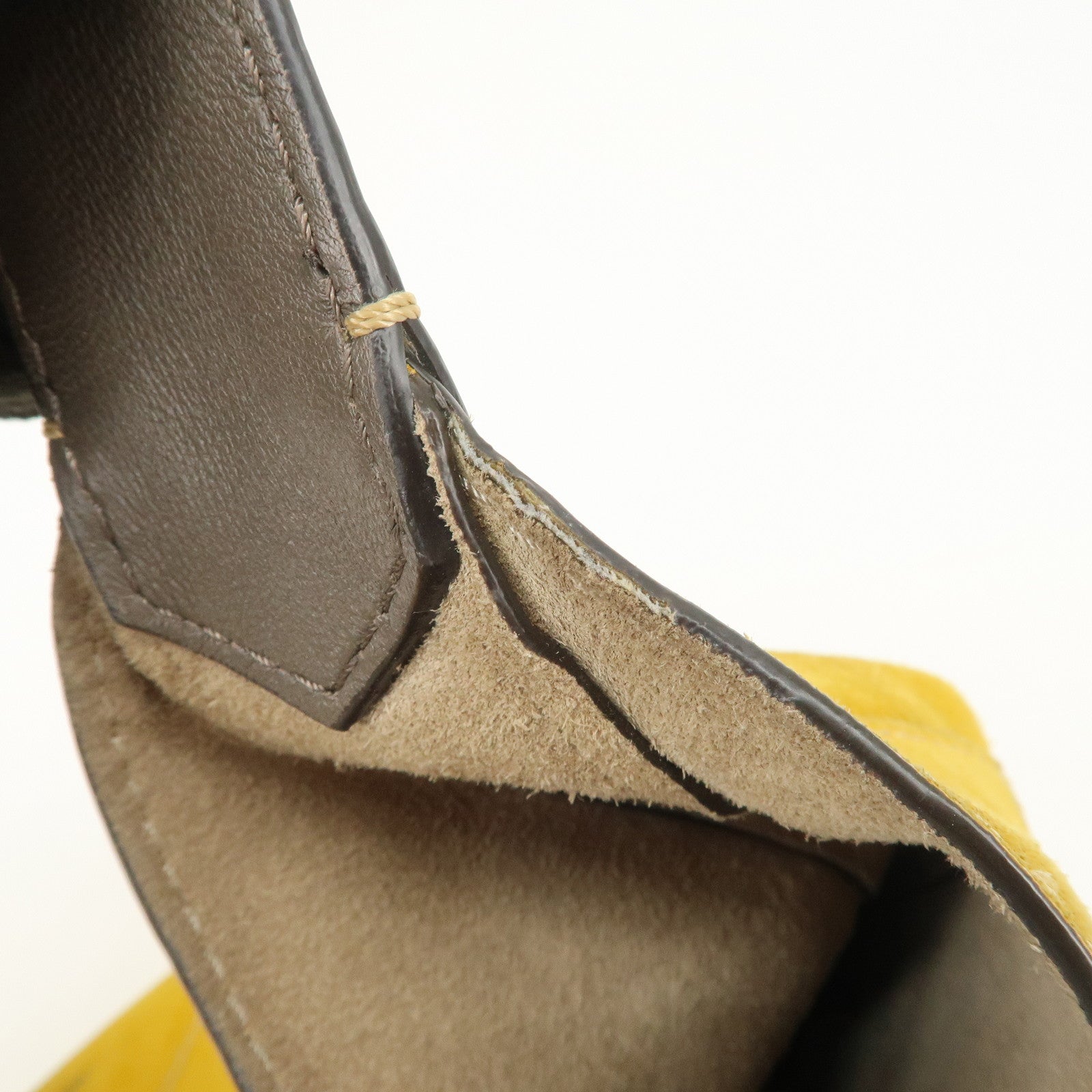 JIMMY CHOO Suede Leather Shoulder Bag Hand Bag Yellow
