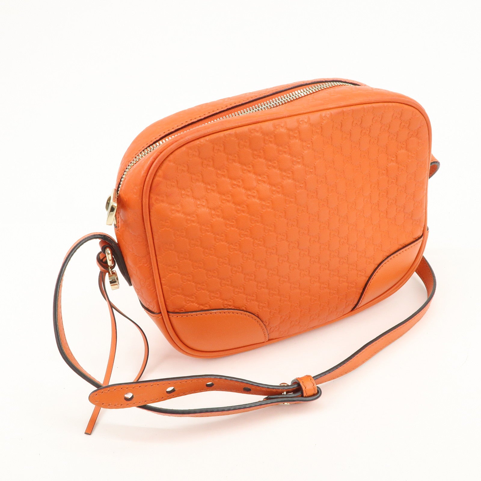 GUCCI Micro Guccissima Leather Shoulder Bag Orange 449413