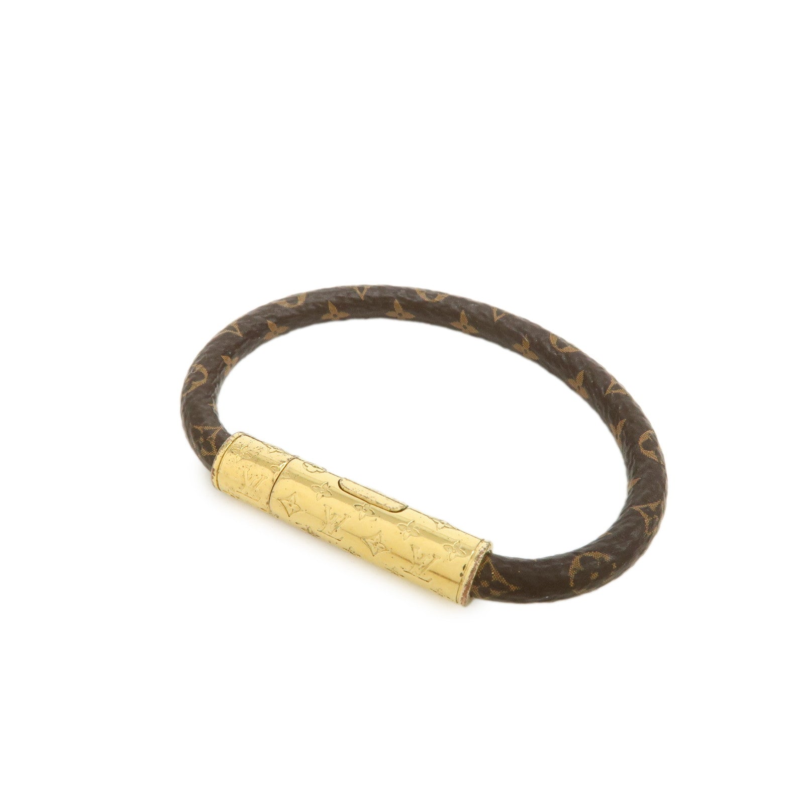 Louis Vuitton Monogram LV Confidential Bracelet Brown Gold M6334