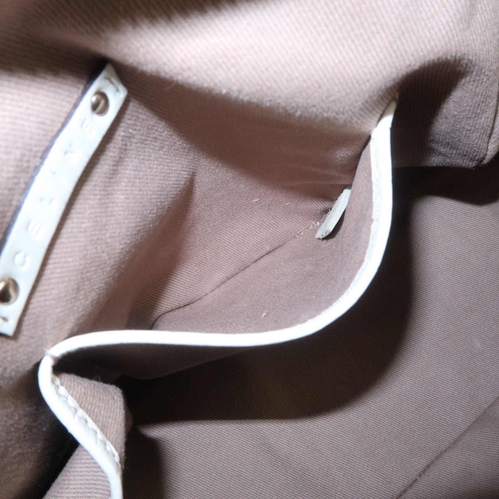 CELINE Macadam Canvas Leather Boston Bag Hand Bag Beige Ivory