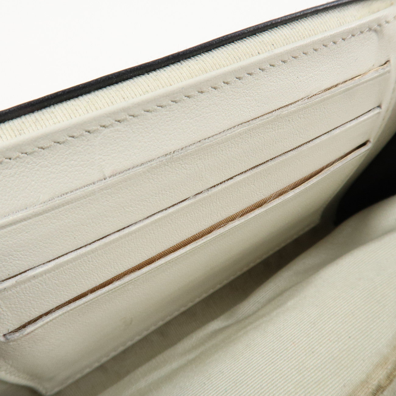 CHANEL Matelasse Leather Chain Long Wallet Dark Navy Bicolore Used