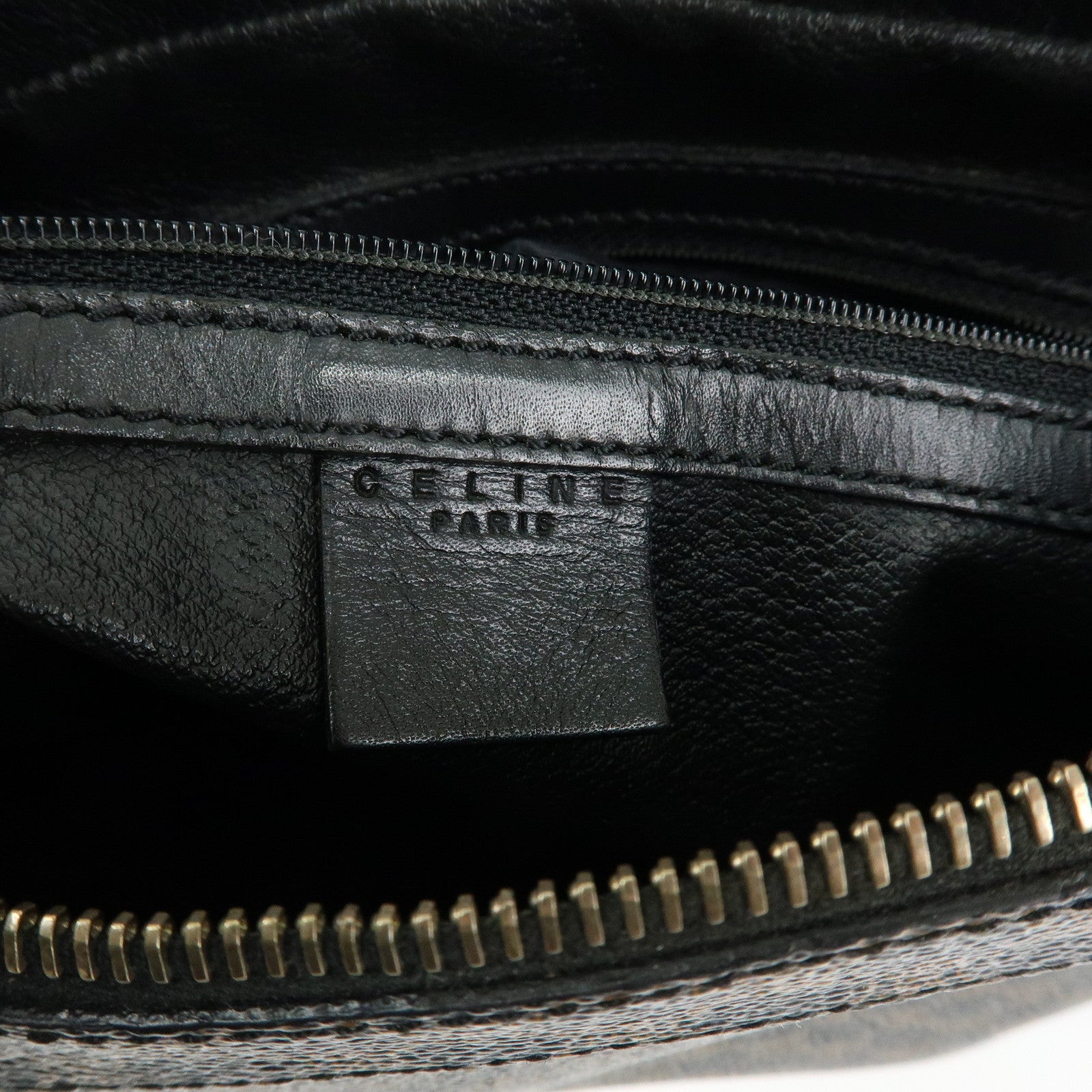CELINE Macadam PVC Leather Shoulder Bag Crossbody Bag Black Brown