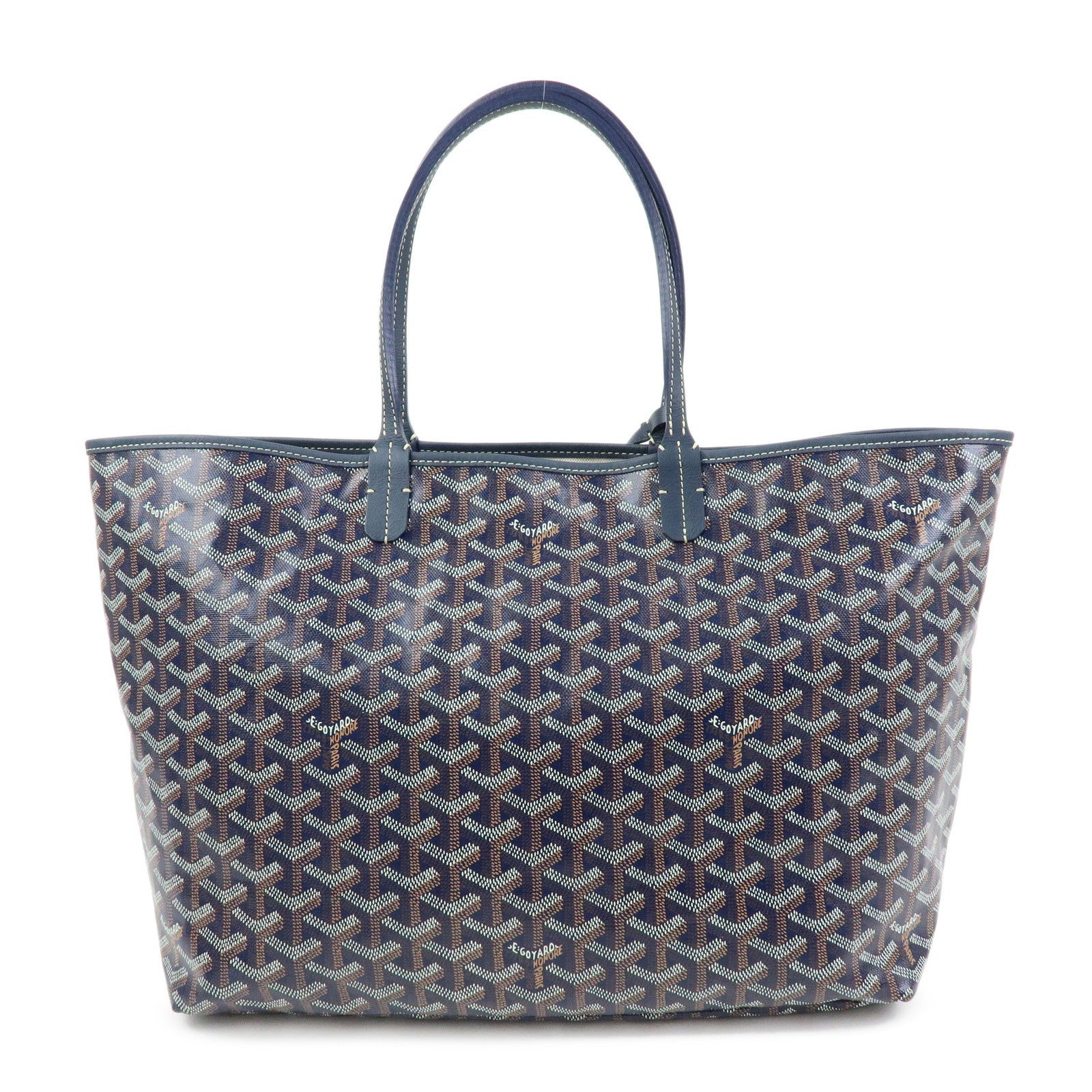 GOYARD Saint Louis PM PVC Canvas Leather Tote Bag Shoulder Bag