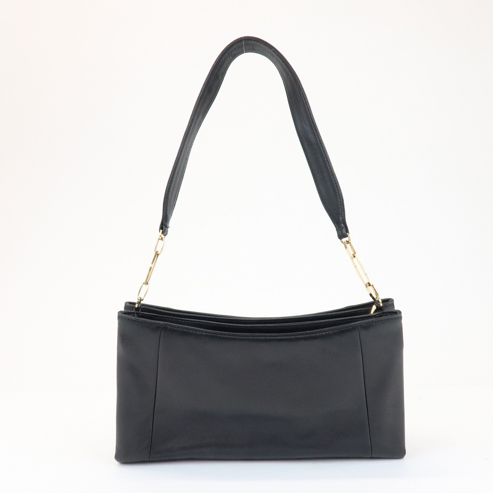 LOEWE Anagram Logo Nappa Leather Chain Shoulder Bag Hand Bag Black