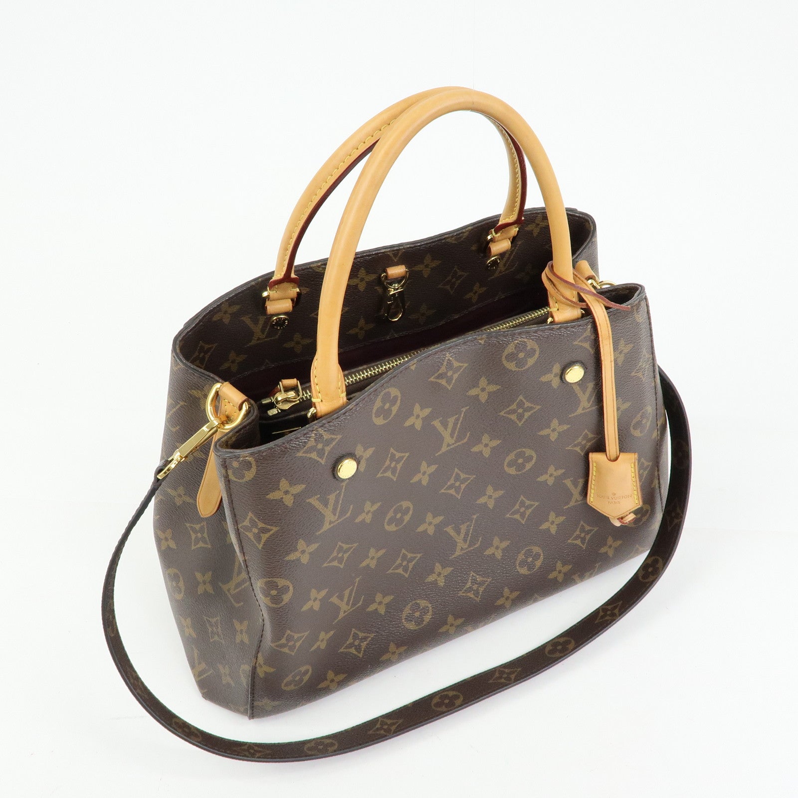 Louis Vuitton Monogram Montaigne MM 2Way Bag Hand Bag Brown M41056