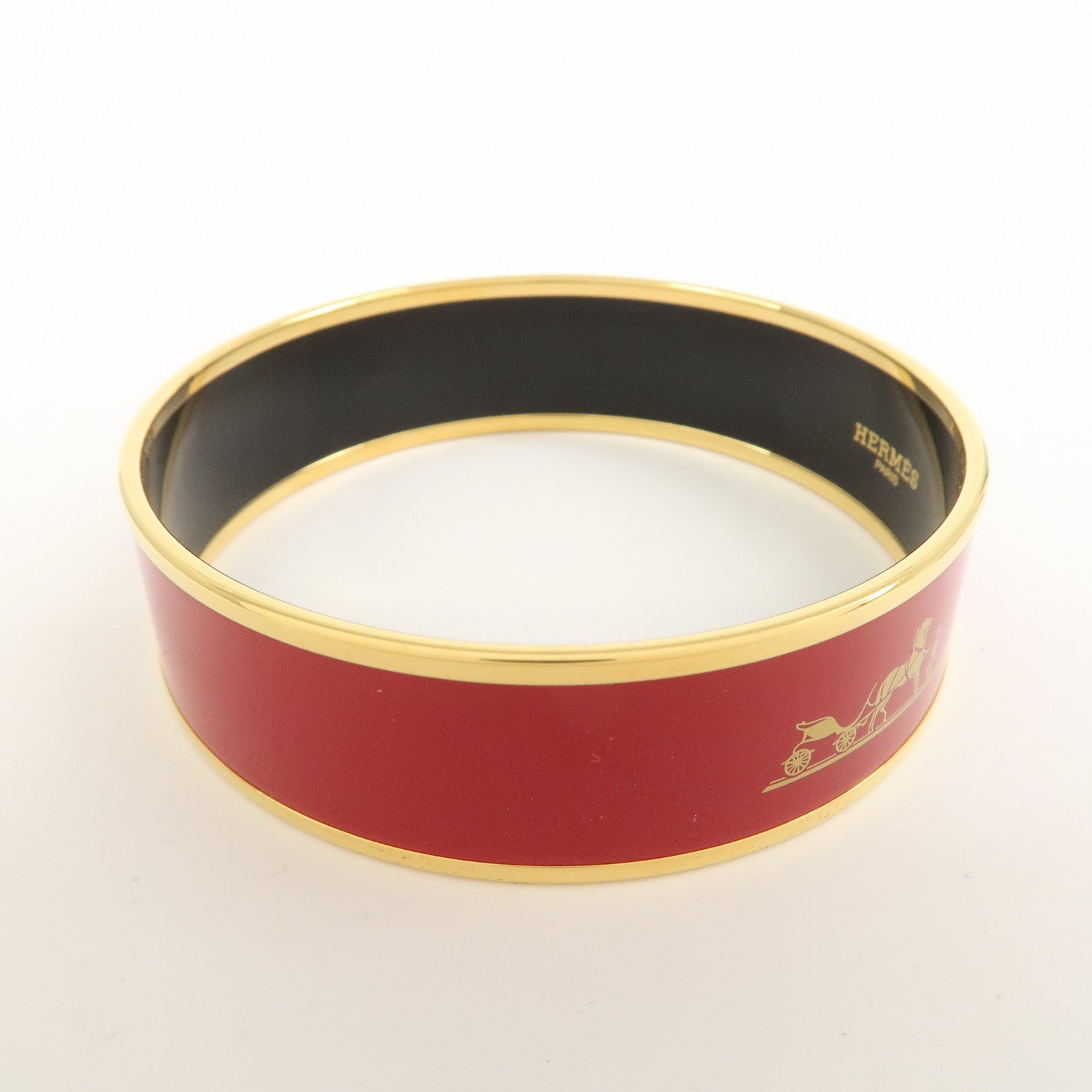 HERMES Email GM Bangle Bracelet Red
