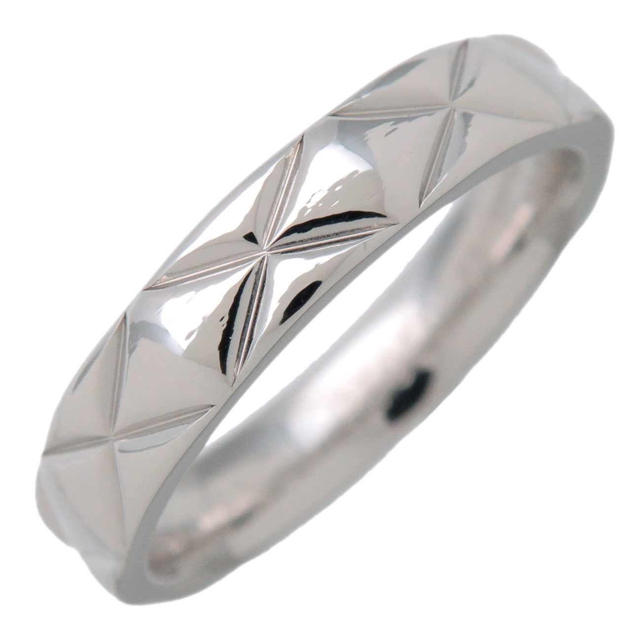 CHANEL Matelasse Ring PT950 Platinum US4 EU47 HK8 J2820