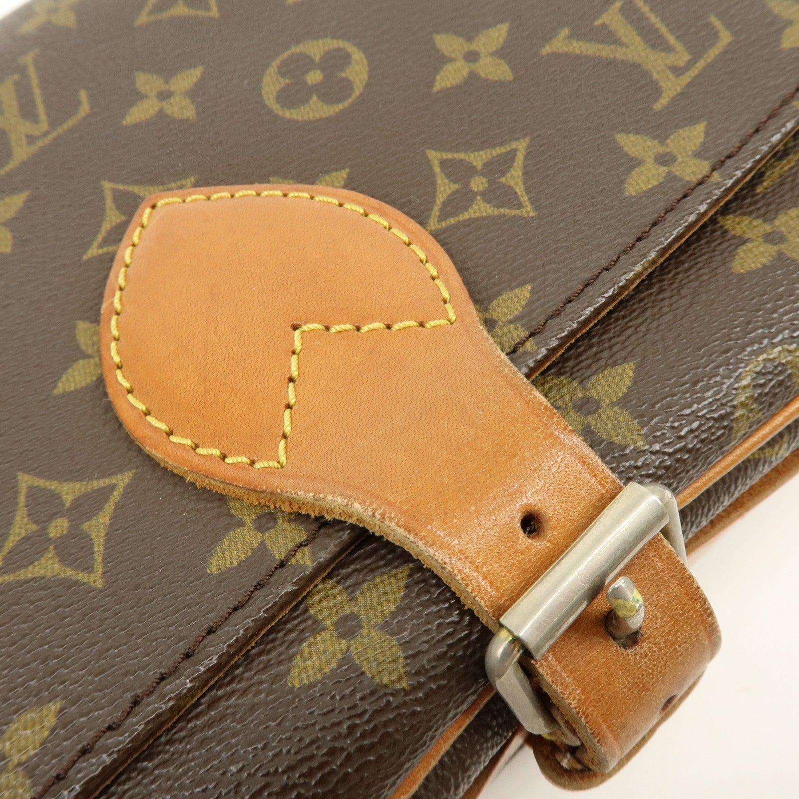 Louis Vuitton Monogram Cartouchiere MM Shoulder Bag Brown M51253