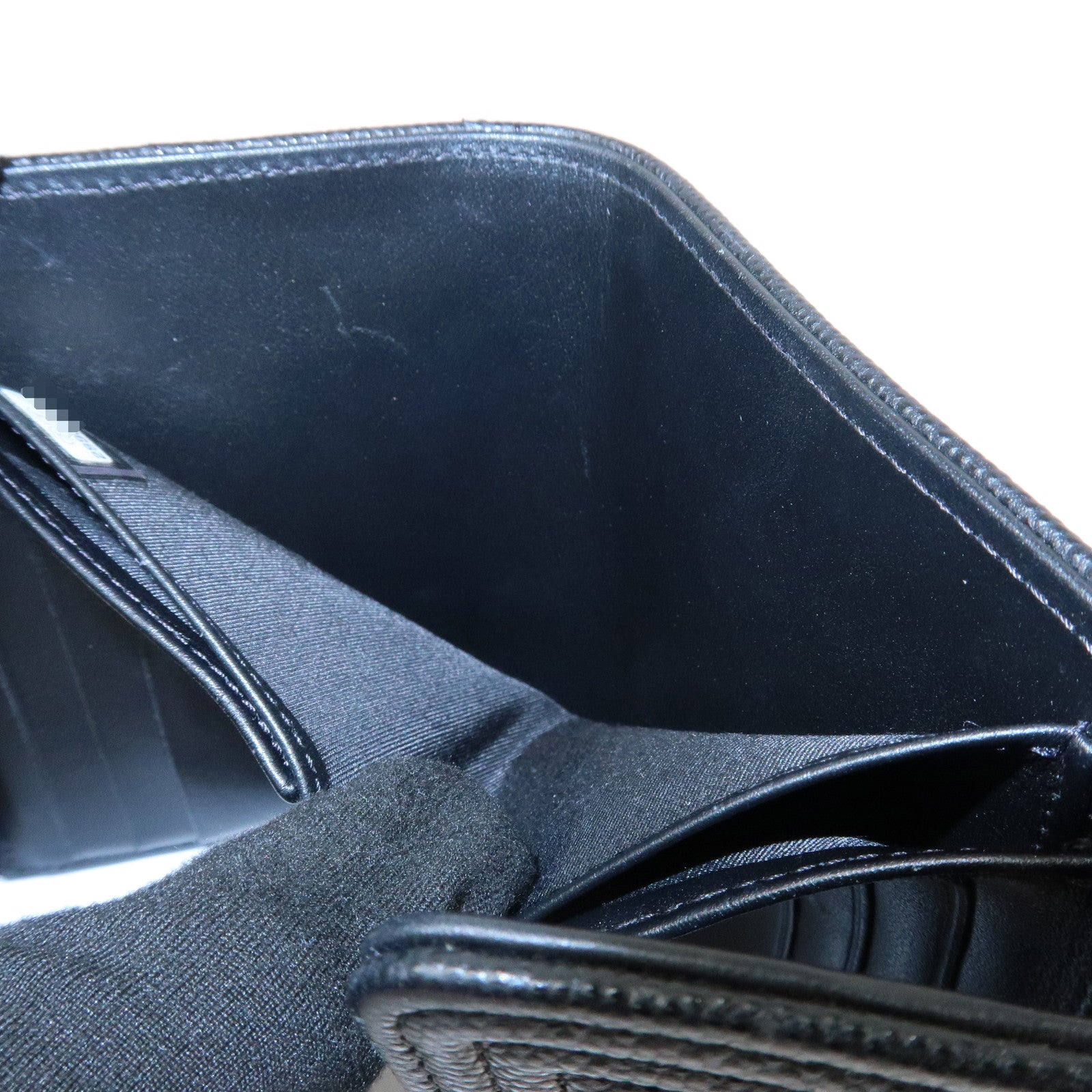 CHANEL Boy CHANEL Small Flap Tri-Fold Wallet Black A84432