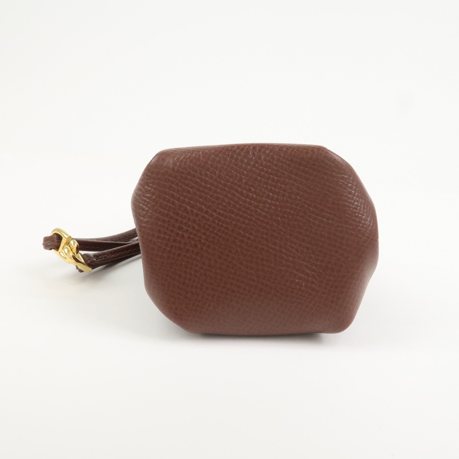 HERMES Vespa Courchevel Calf Leather □A Stamped Pouch Hand Bag