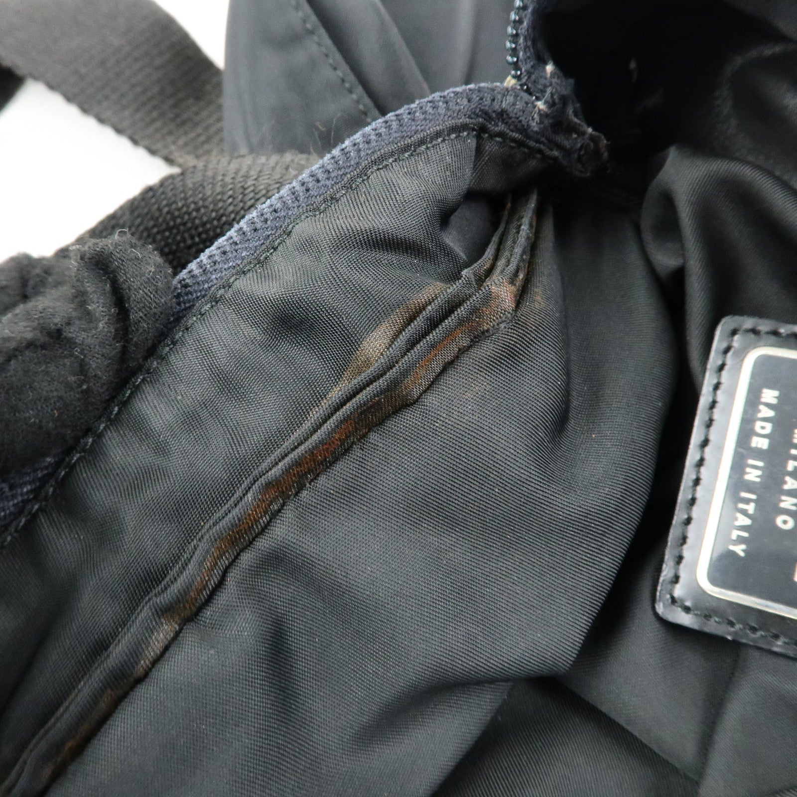 PRADA Triangle Logo Nylon Shoulder Bag Crossbody Bag Black BT0420