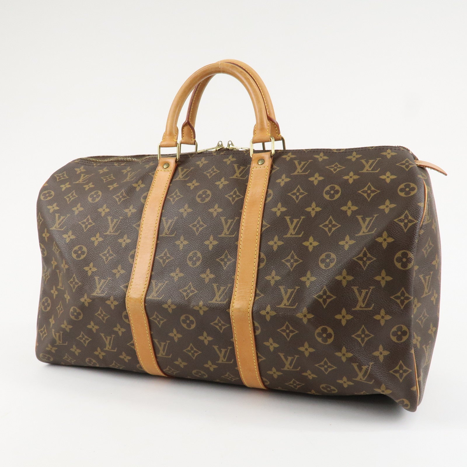 Louis Vuitton Monogram Keep All 50 Bag Boston Bag Brown M41426 Used