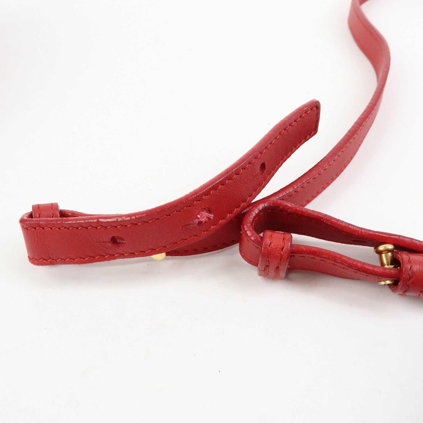 SAINT LAURENT PARIS Baby Cabas Leather 2Way Bag Hand Bag Red 424868