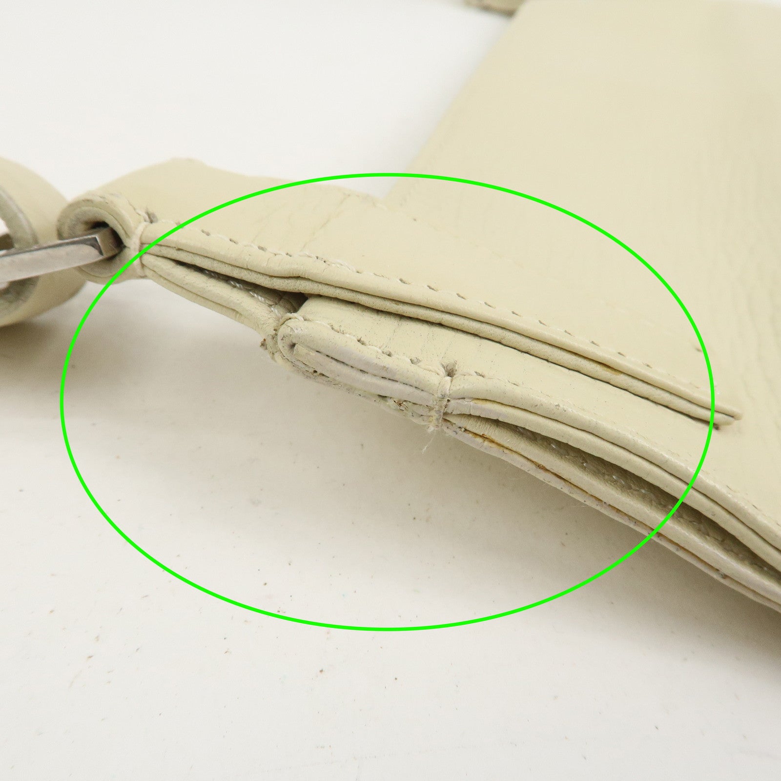 LOEWE Logo Leather Shoulder Bag Crossbody Bag Ivory