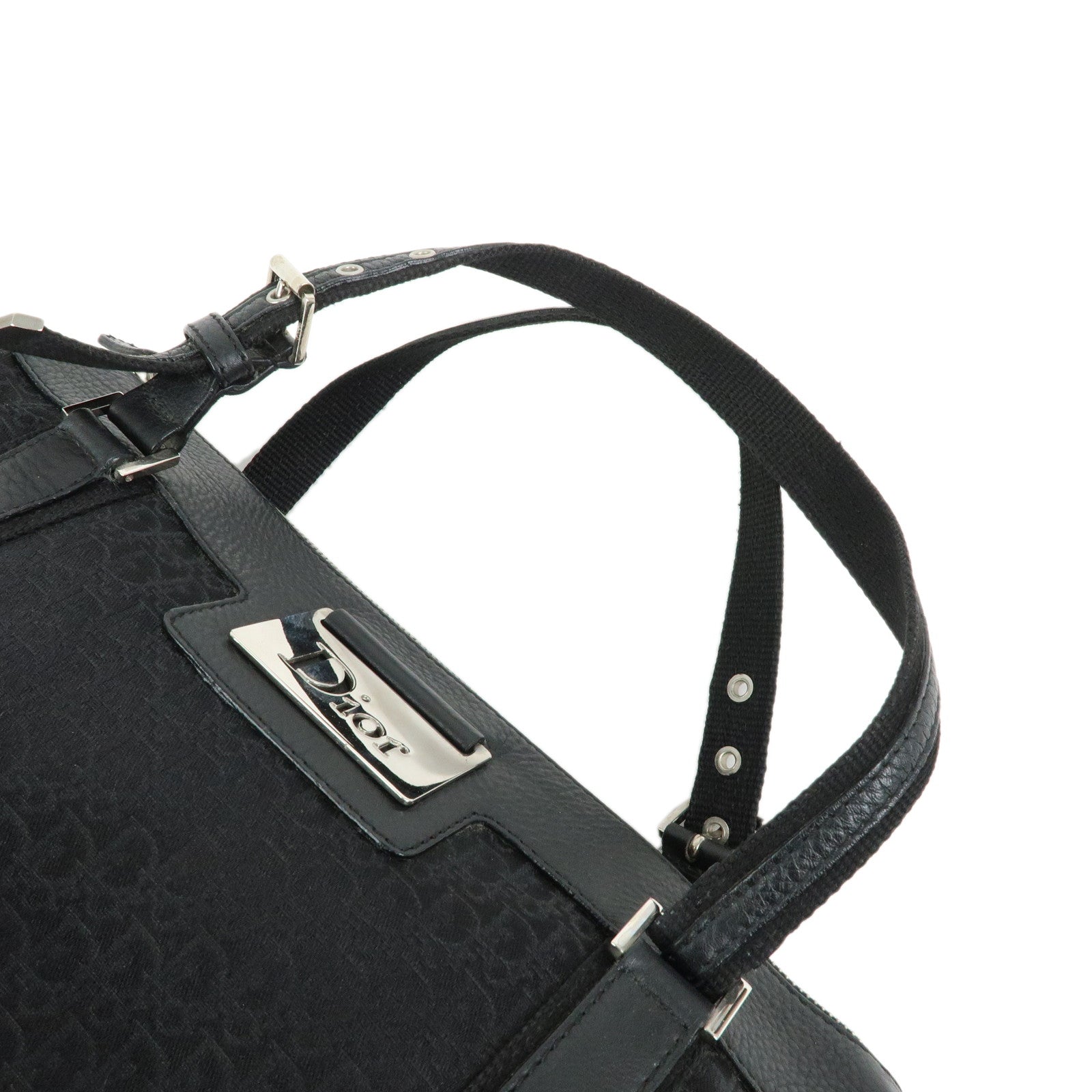 Christian Dior Street Chic Trotter Canvas Leather Boston Bag