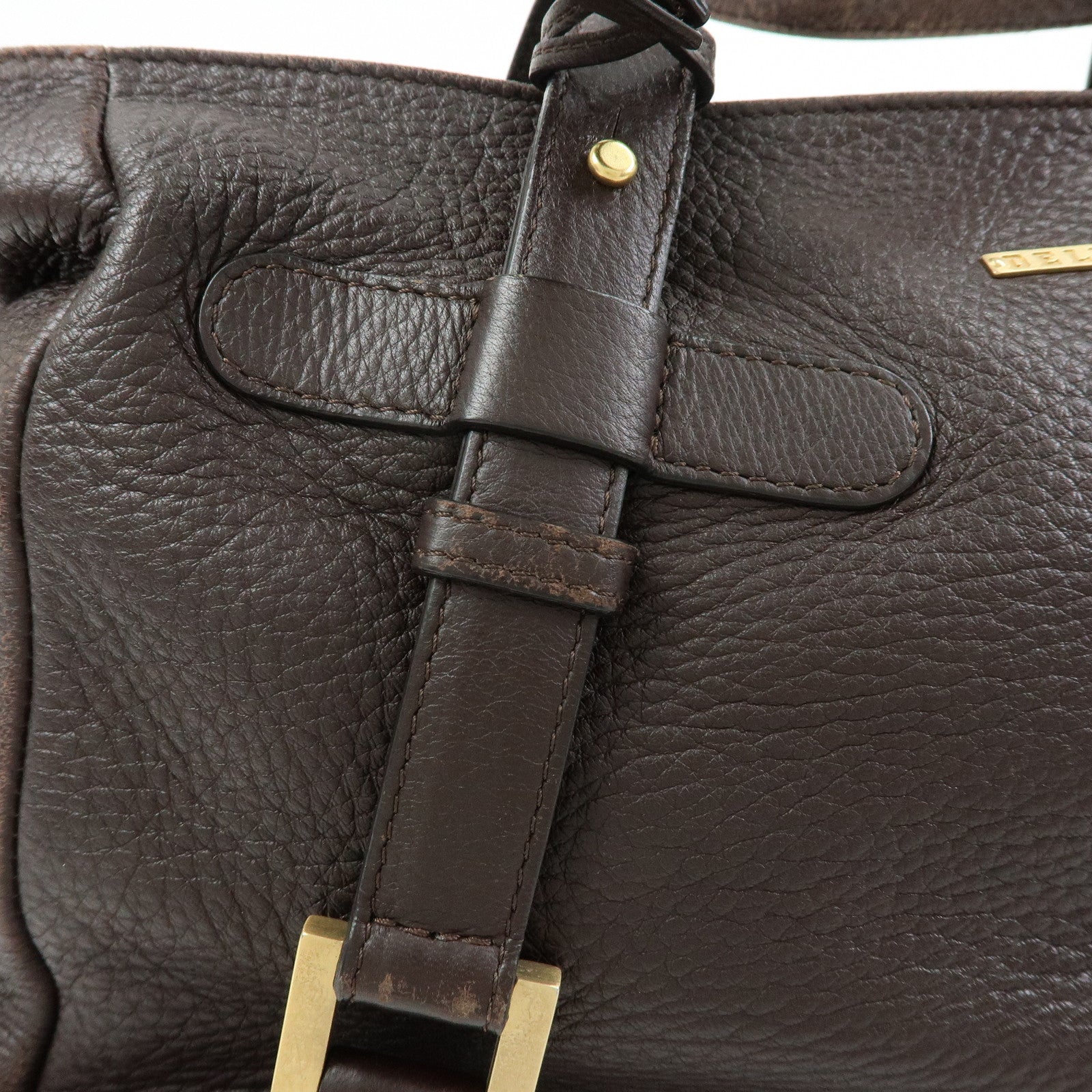 DELVAUX Leather 2Way Bag Hand Bag Shoulder Bag Brown