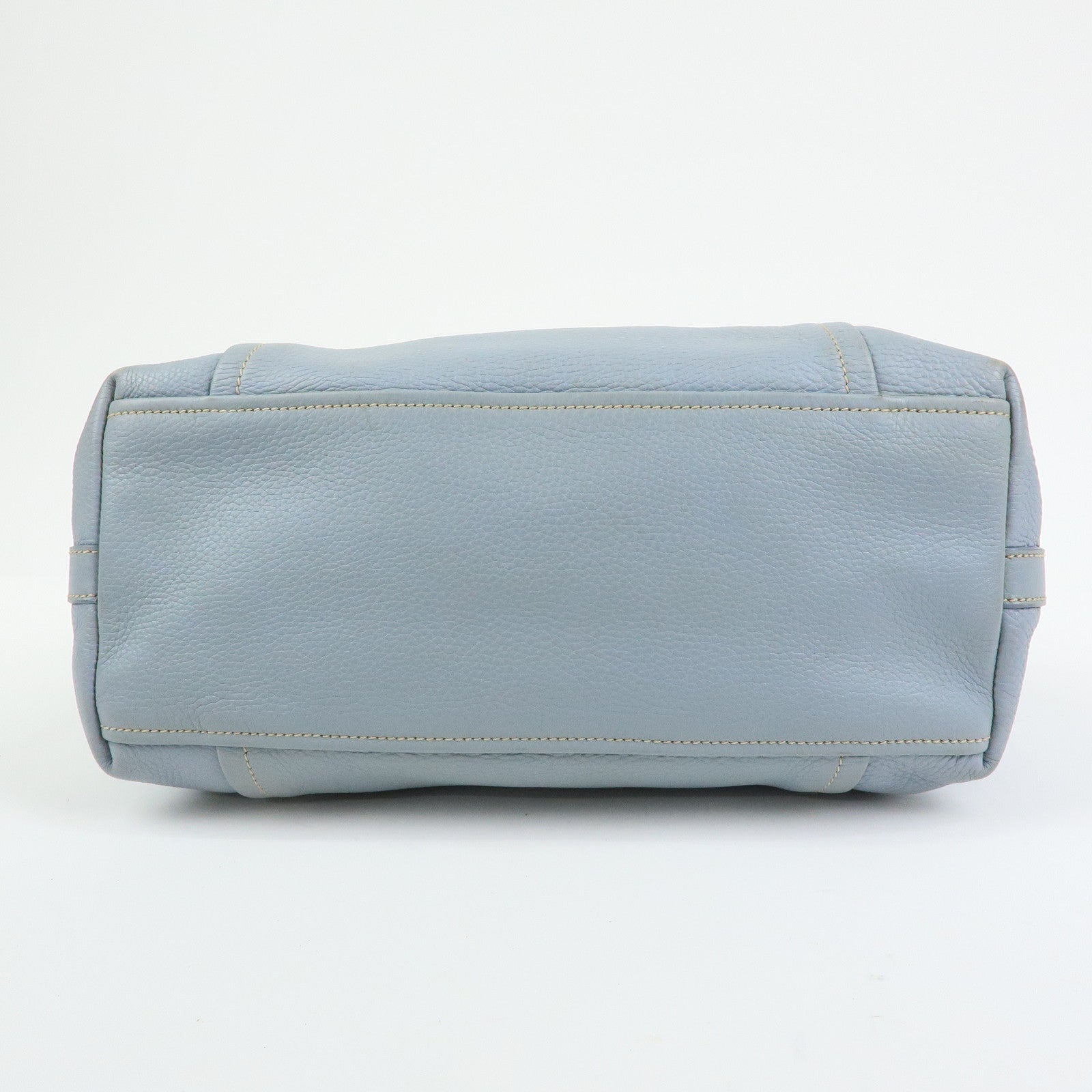 PRADA Vitello Daino Leather Tote Bag Hand Bag Light Blue BR2252