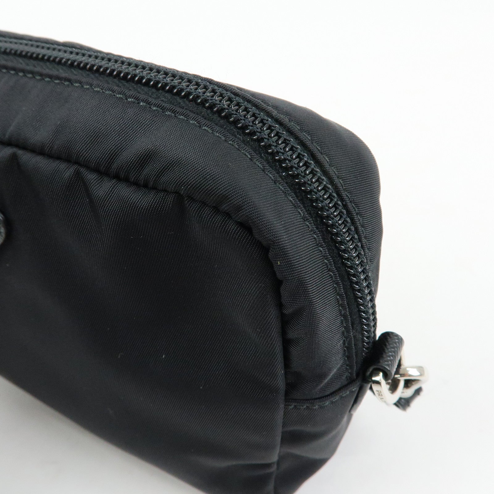 PRADA Triangle Logo Re-Nylon Saffiano Leather Cosmetic Pouch 1NE693