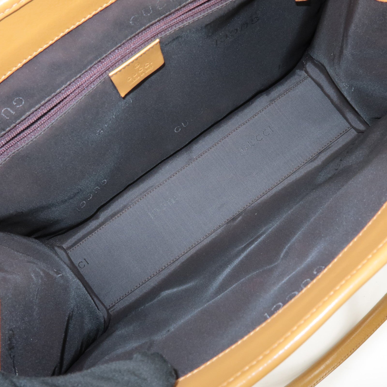 GUCCI Jackie Leather Shoulder Bag Tote Bag Beige 002.1073 Used