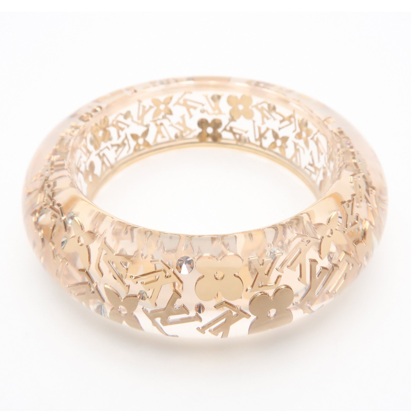 Louis Vuitton Bracelet Inclusion GM Bangle Clear Gold M65865