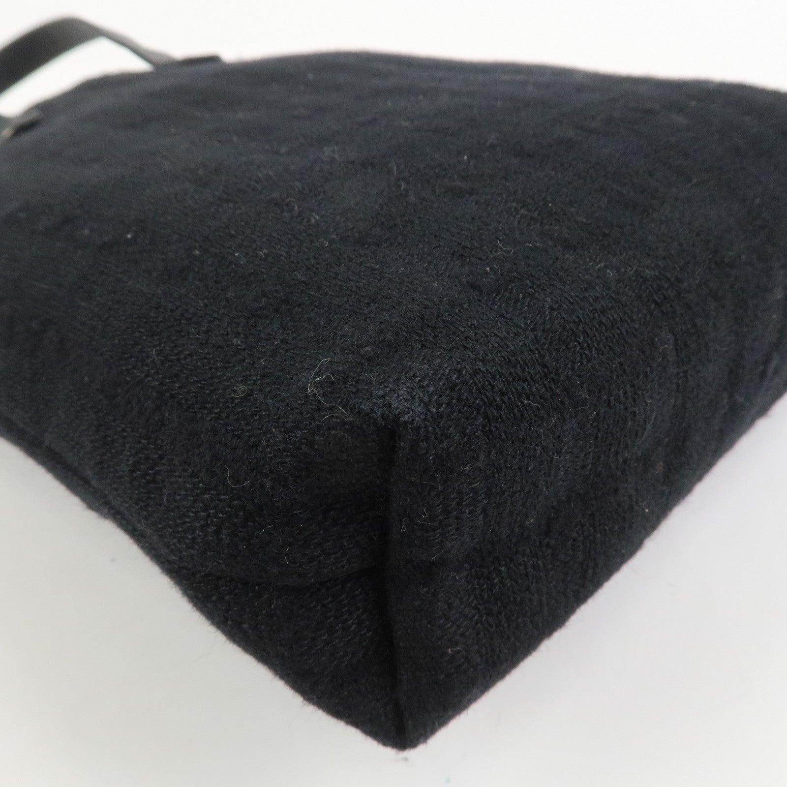 HERMES Amedaba PM Canvas Leather Tote Bag Hand Bag Black