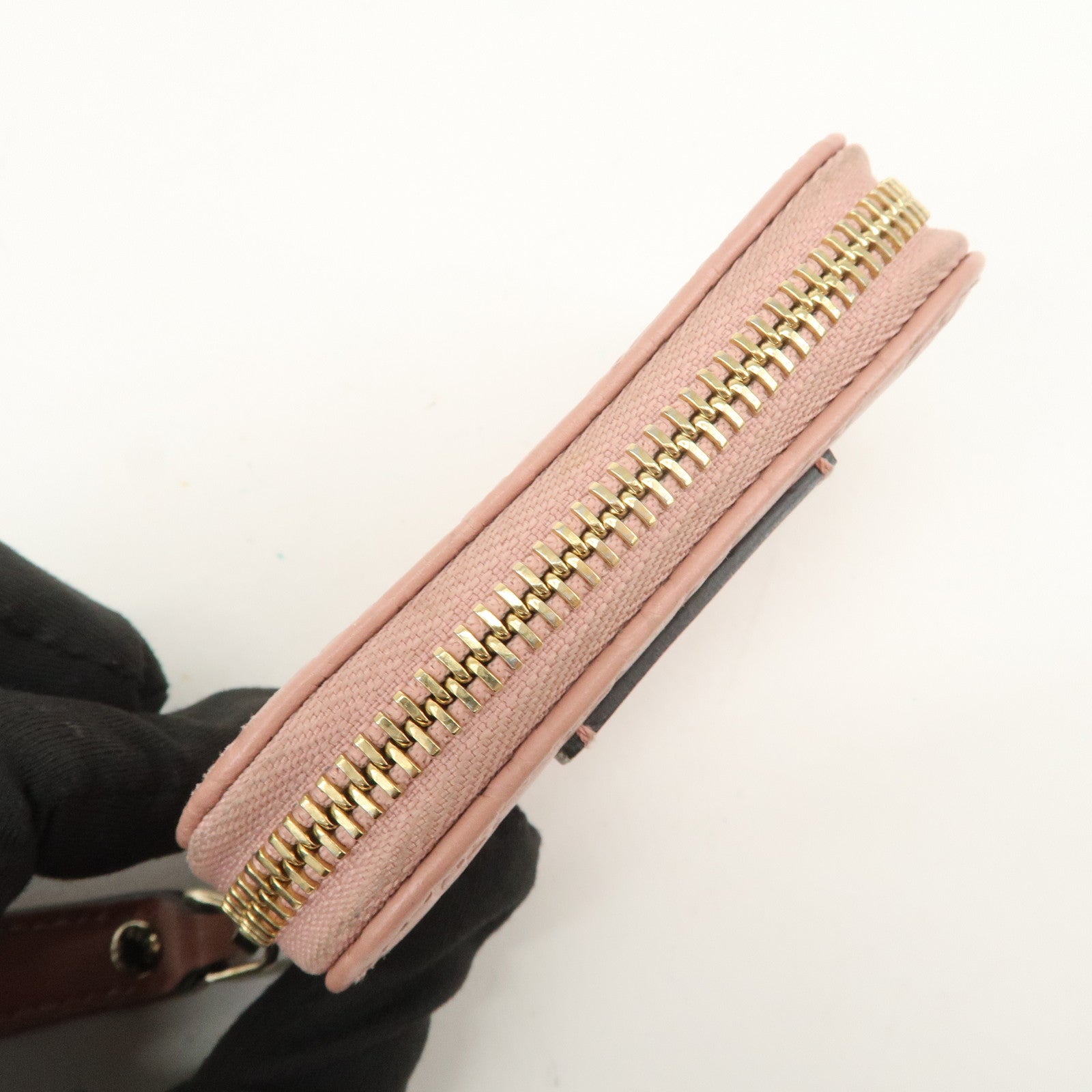 GUCCI Micro Guccissima Leather Coin Case Coin Purse Pink 449896