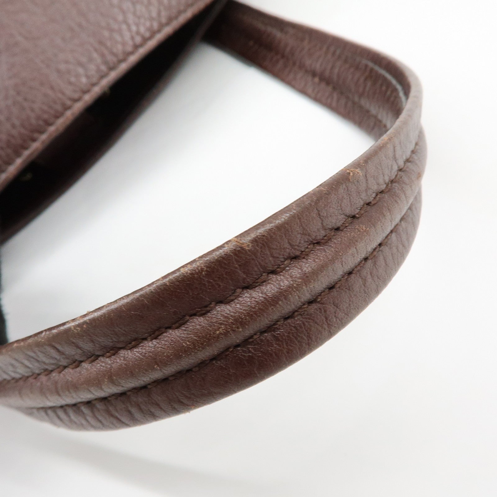 CELINE Triomphe Leather Tote Bag Hand Bag Shoulder Bag Brown