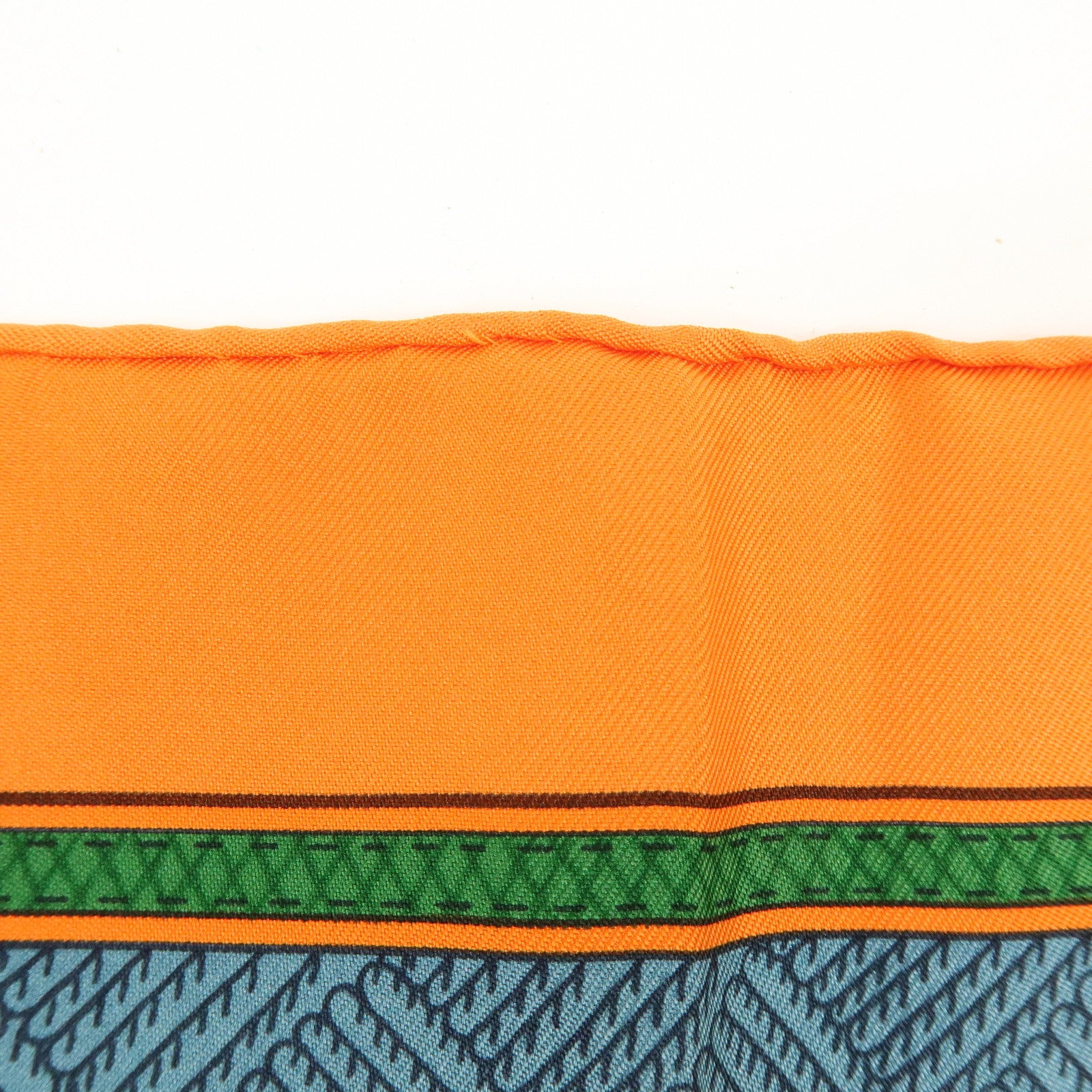 HERMES Carre 90 Silk 100% CUIRS DU DESERT Scarf Orange