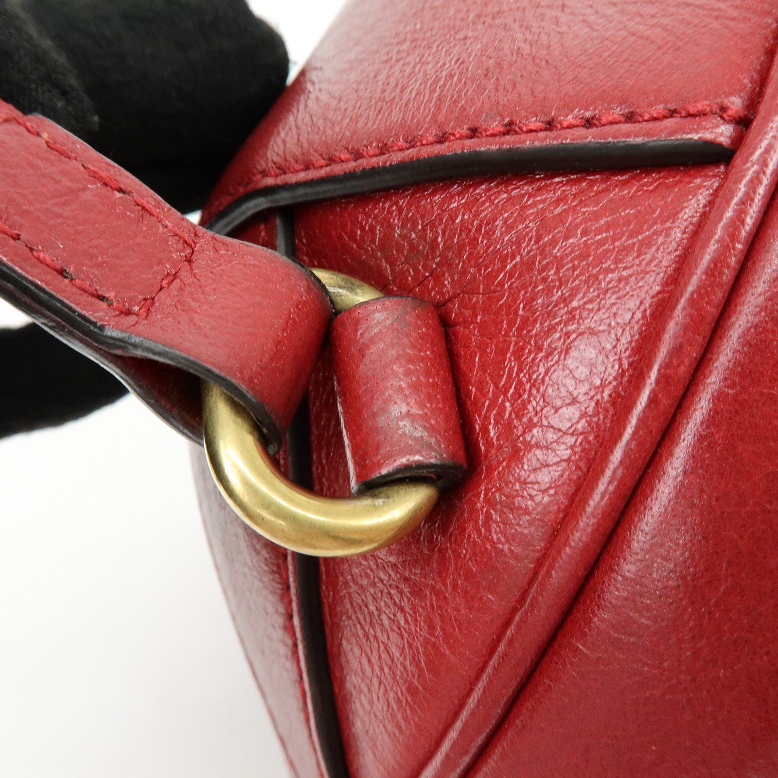 GUCCI Leather Basketball Shaped Mini Hand Shoulder Bag Red 547855