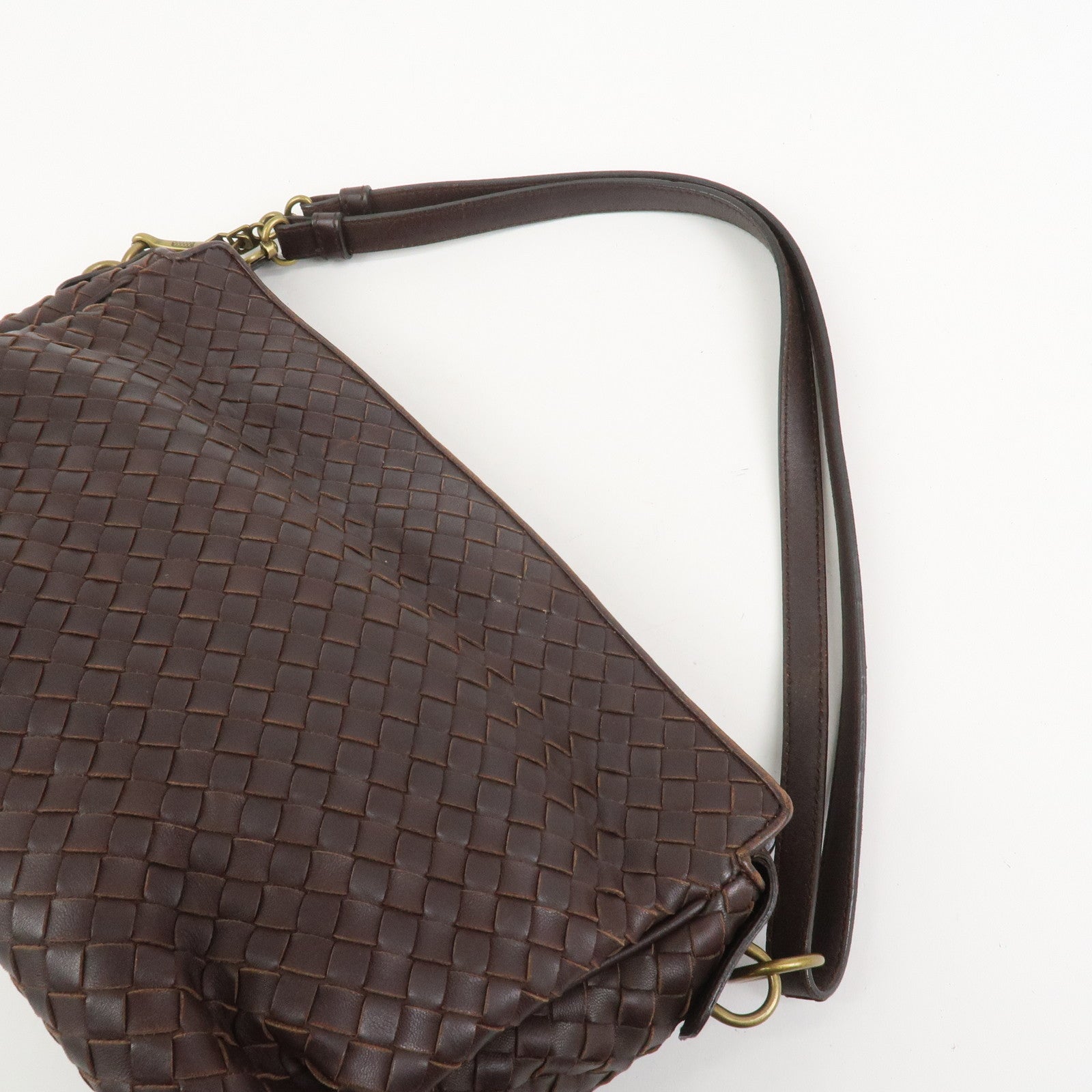 BOTTEGA VENETA Intrecciato Nappa Leather Shoulder Bag Brown